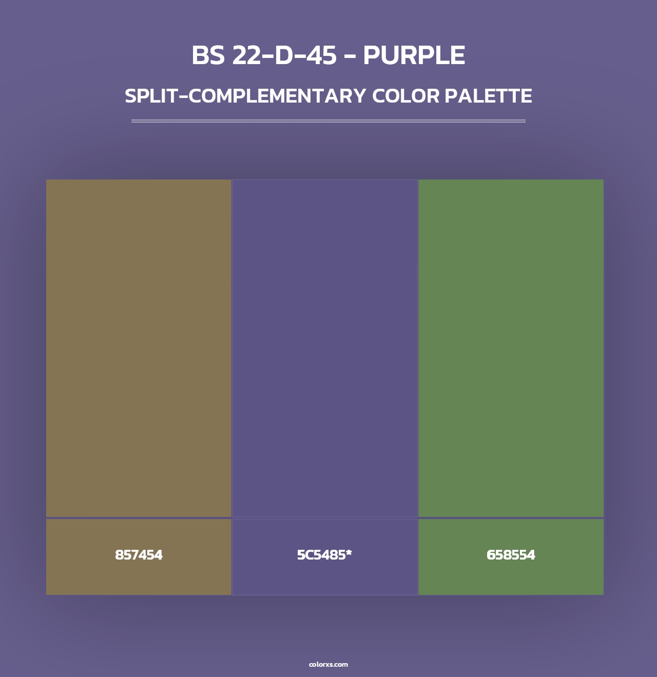 BS 22-D-45 - Purple - Split-Complementary Color Palette