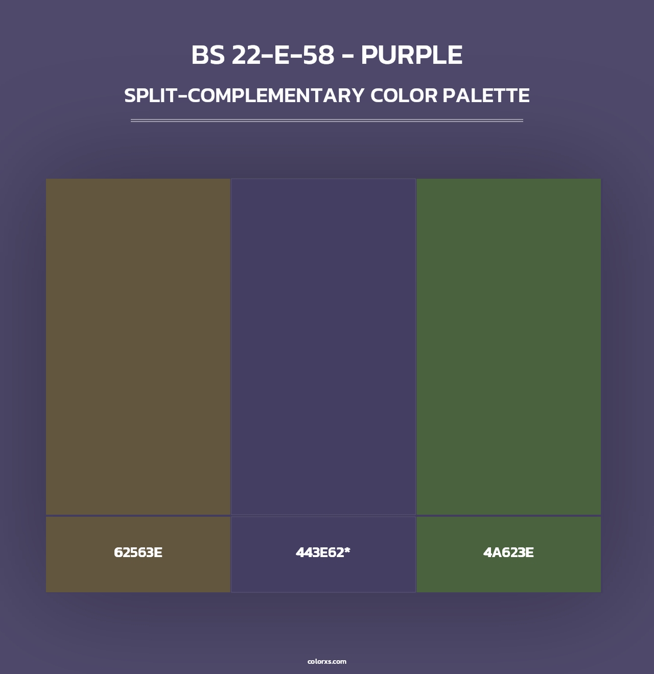 BS 22-E-58 - Purple - Split-Complementary Color Palette