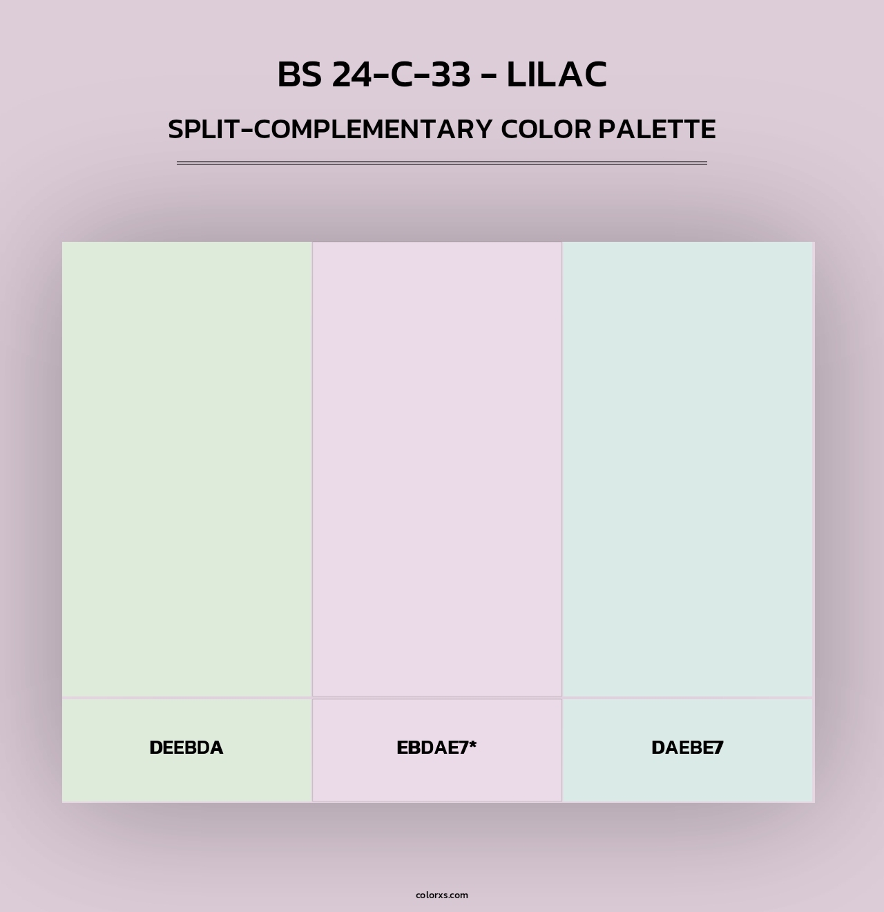 BS 24-C-33 - Lilac - Split-Complementary Color Palette