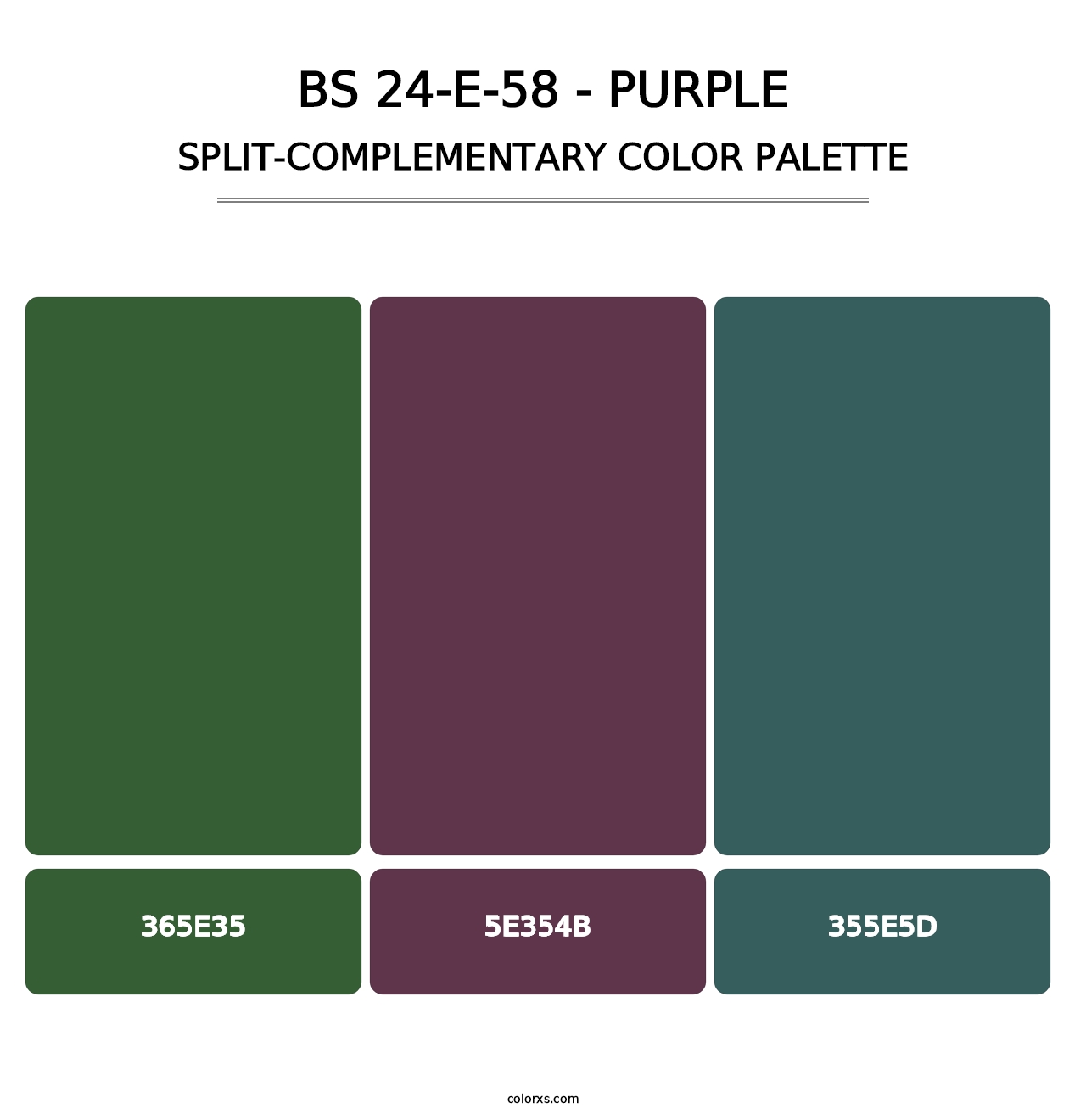 BS 24-E-58 - Purple - Split-Complementary Color Palette