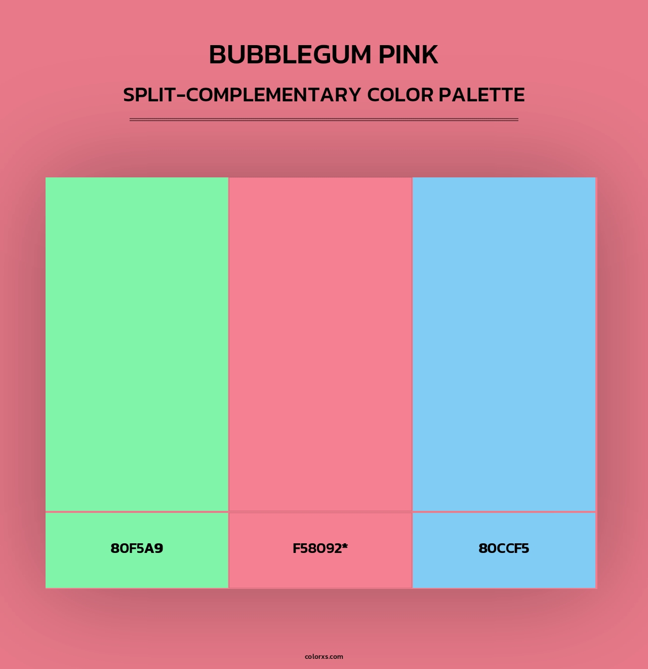 Bubblegum Pink - Split-Complementary Color Palette