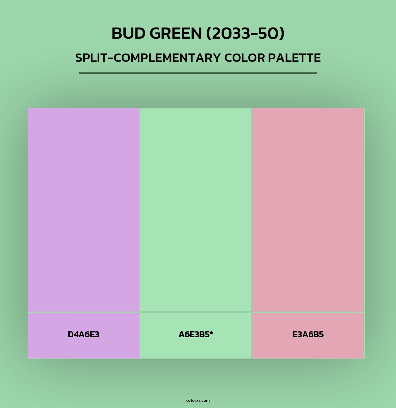 Bud Green (2033-50) - Split-Complementary Color Palette