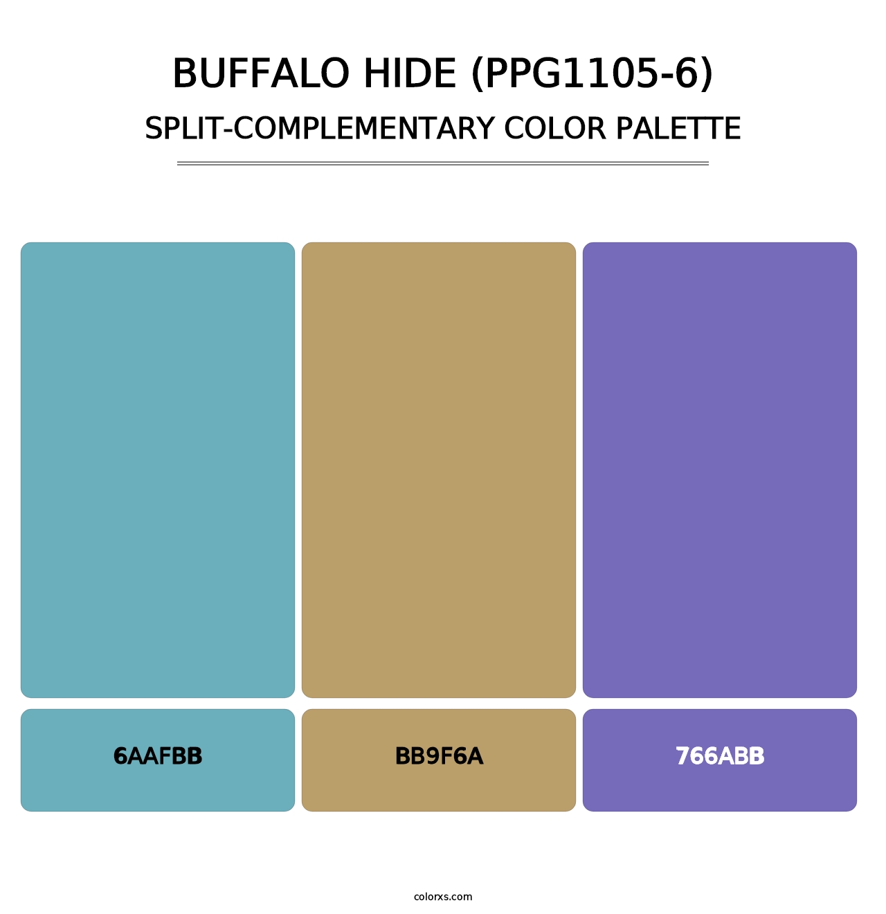 Buffalo Hide (PPG1105-6) - Split-Complementary Color Palette