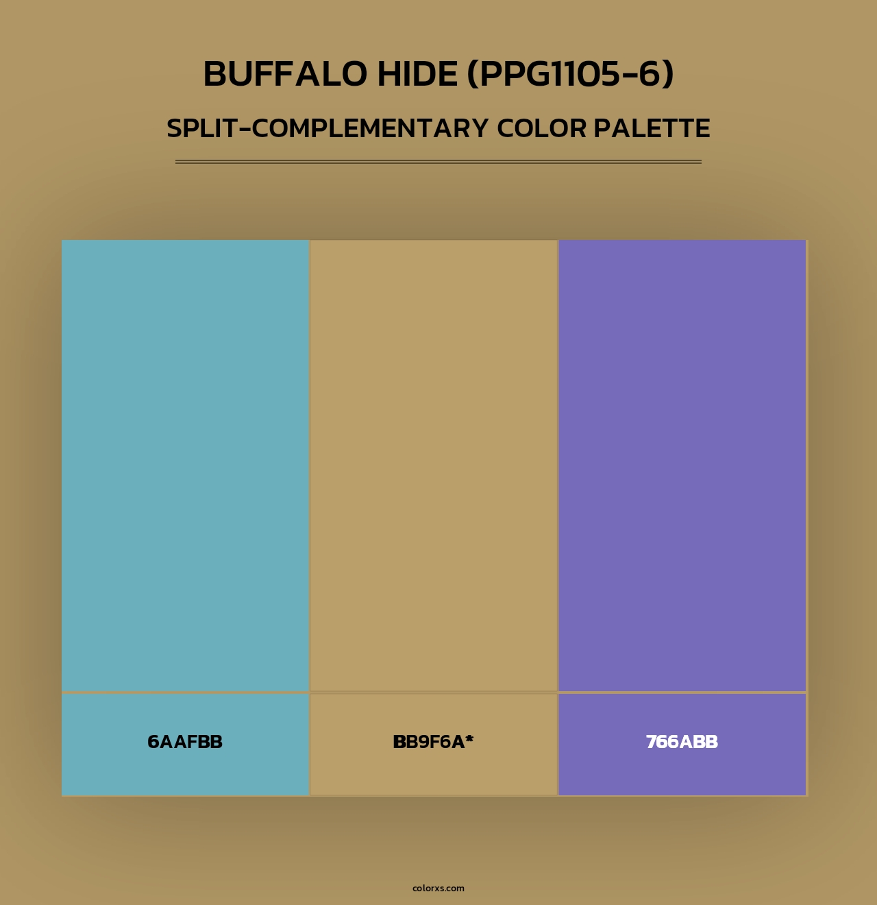 Buffalo Hide (PPG1105-6) - Split-Complementary Color Palette