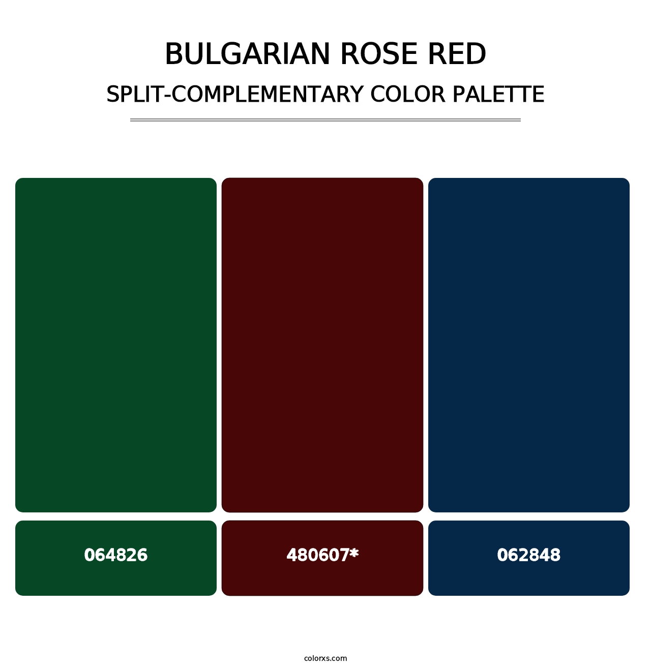 Bulgarian Rose Red - Split-Complementary Color Palette