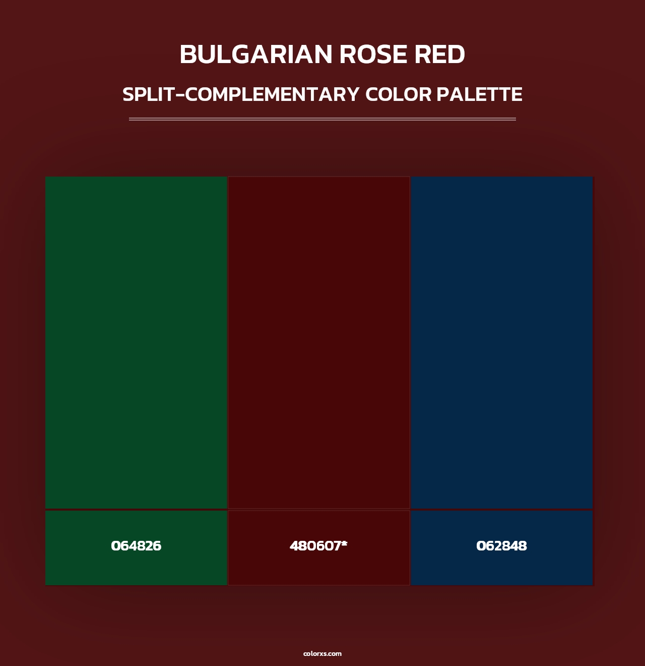 Bulgarian Rose Red - Split-Complementary Color Palette