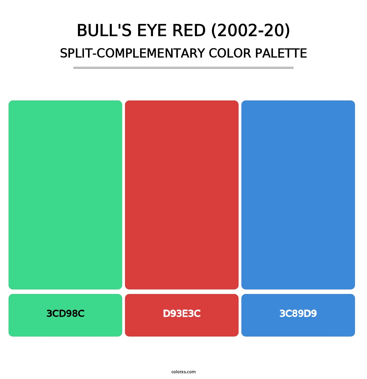 Bull's Eye Red (2002-20) - Split-Complementary Color Palette