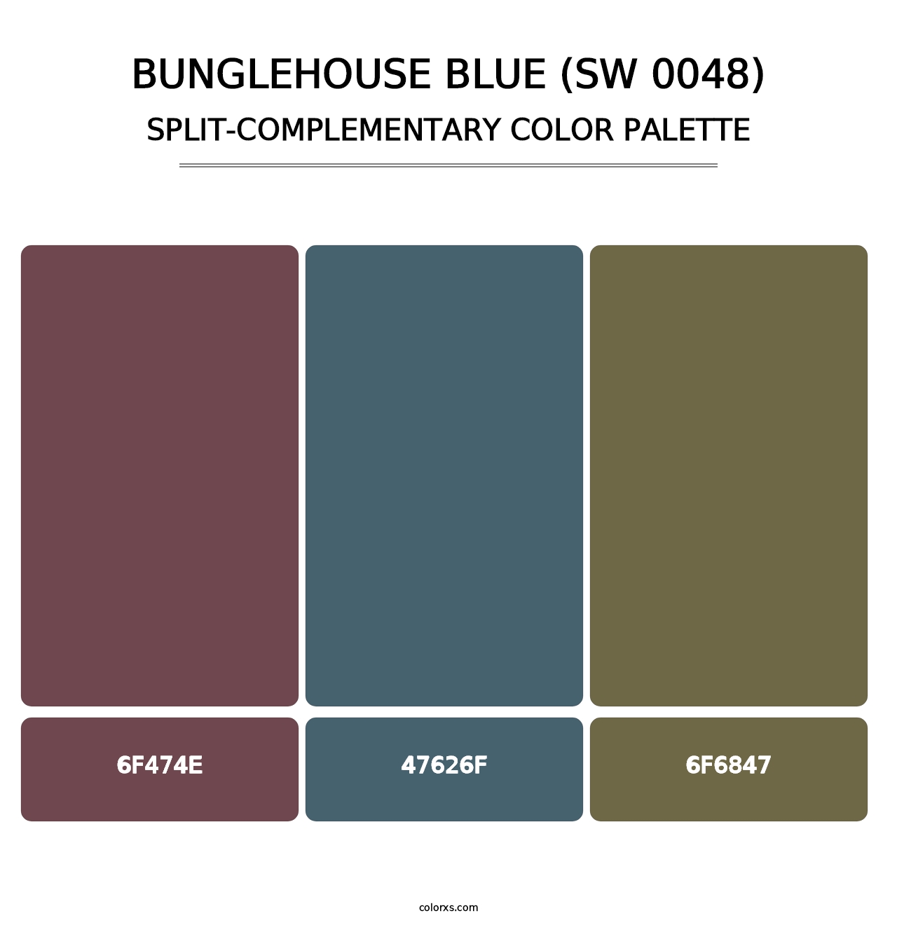 Bunglehouse Blue (SW 0048) - Split-Complementary Color Palette