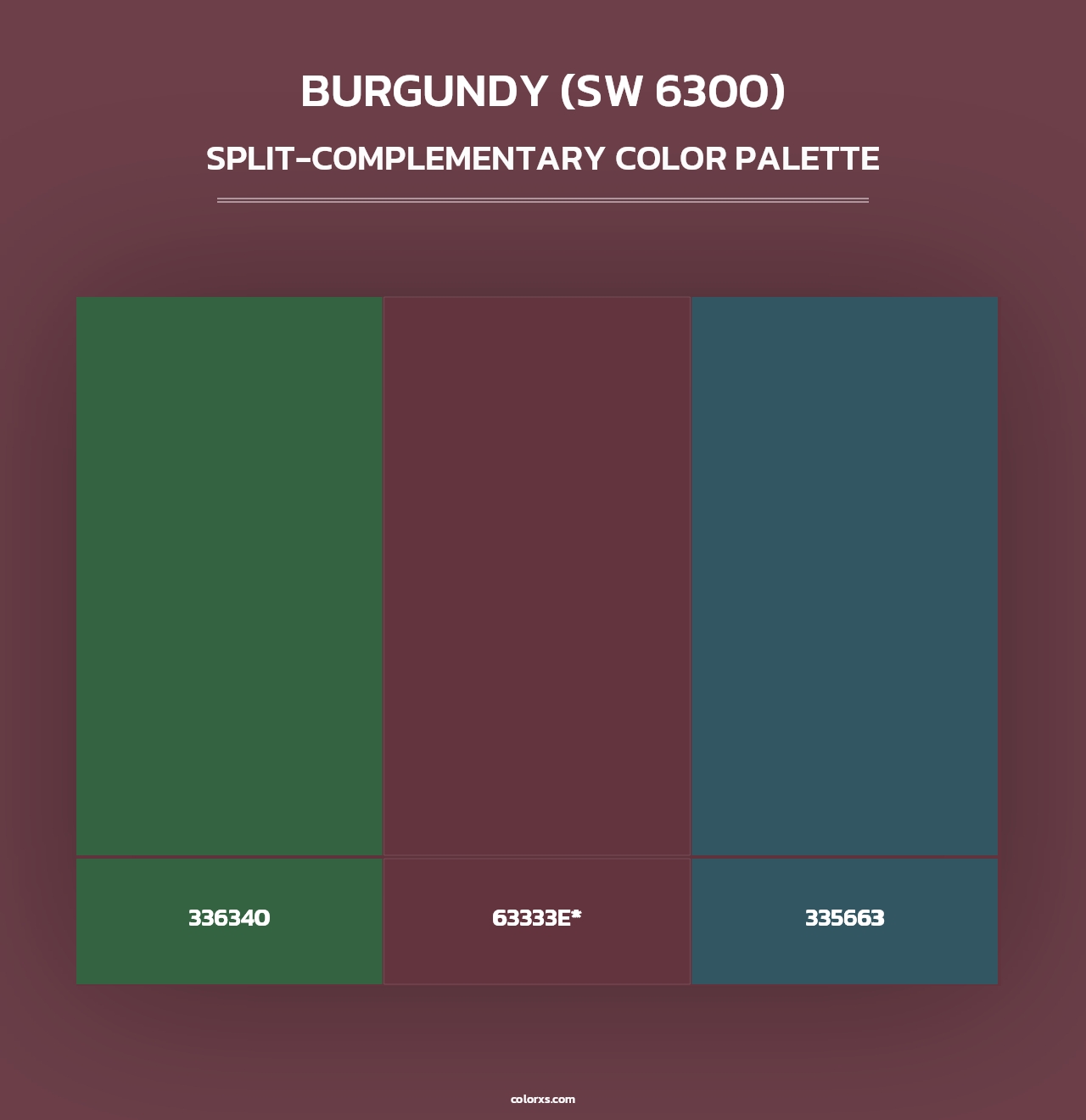 Burgundy (SW 6300) - Split-Complementary Color Palette