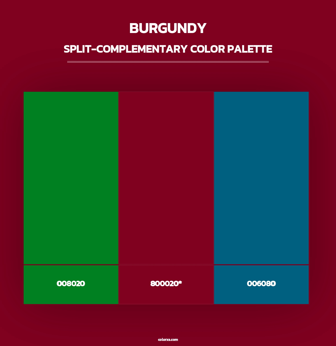 Burgundy - Split-Complementary Color Palette