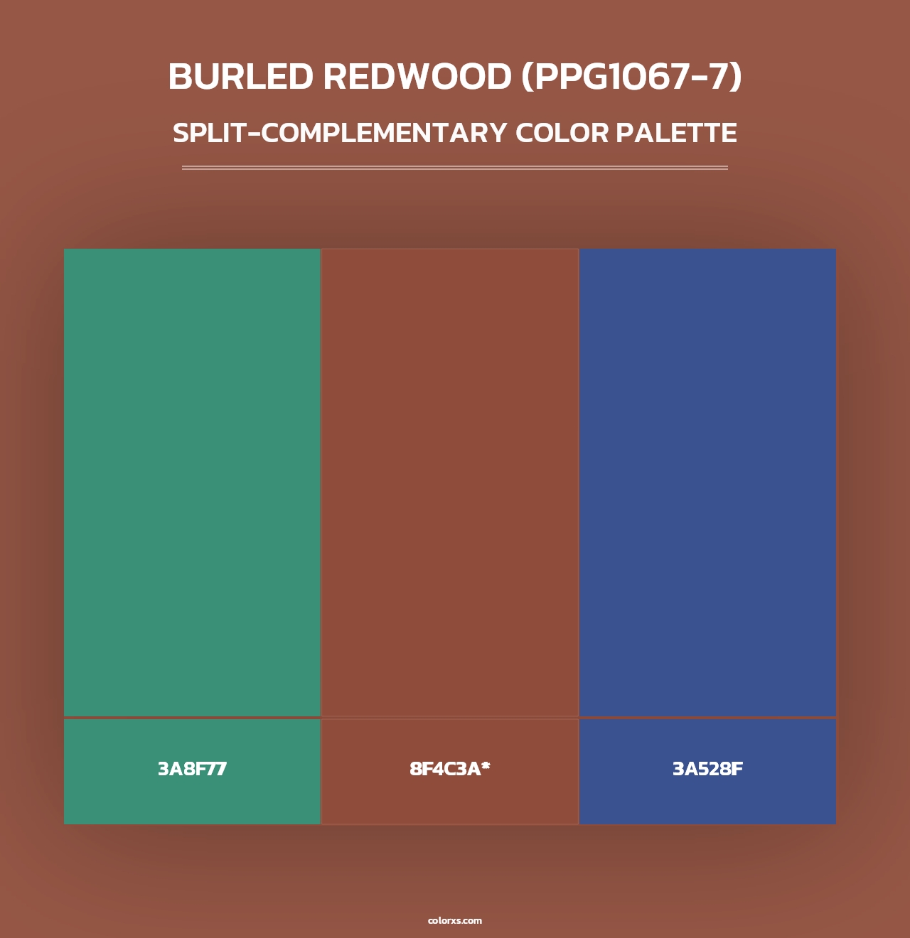 Burled Redwood (PPG1067-7) - Split-Complementary Color Palette