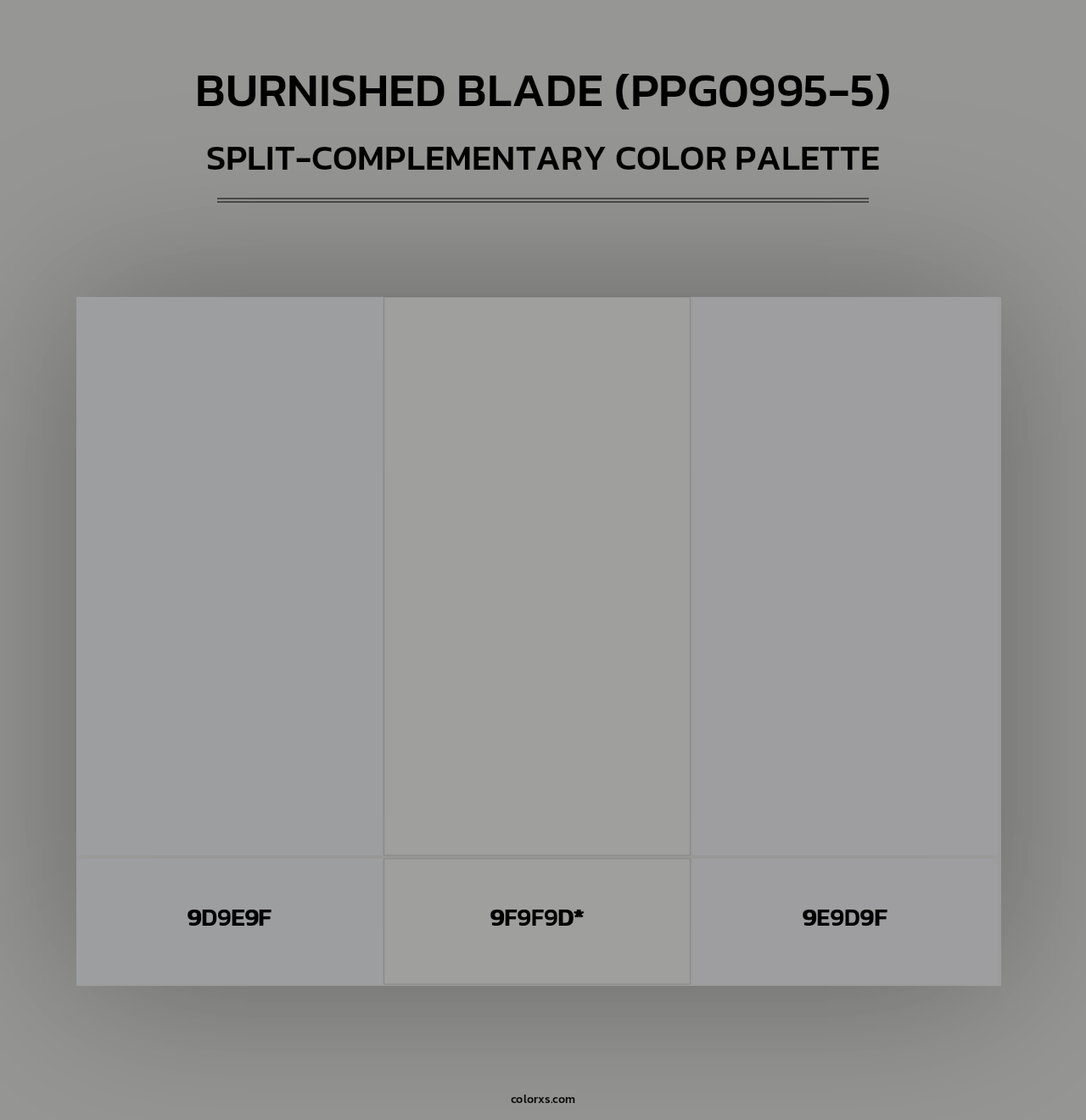 Burnished Blade (PPG0995-5) - Split-Complementary Color Palette