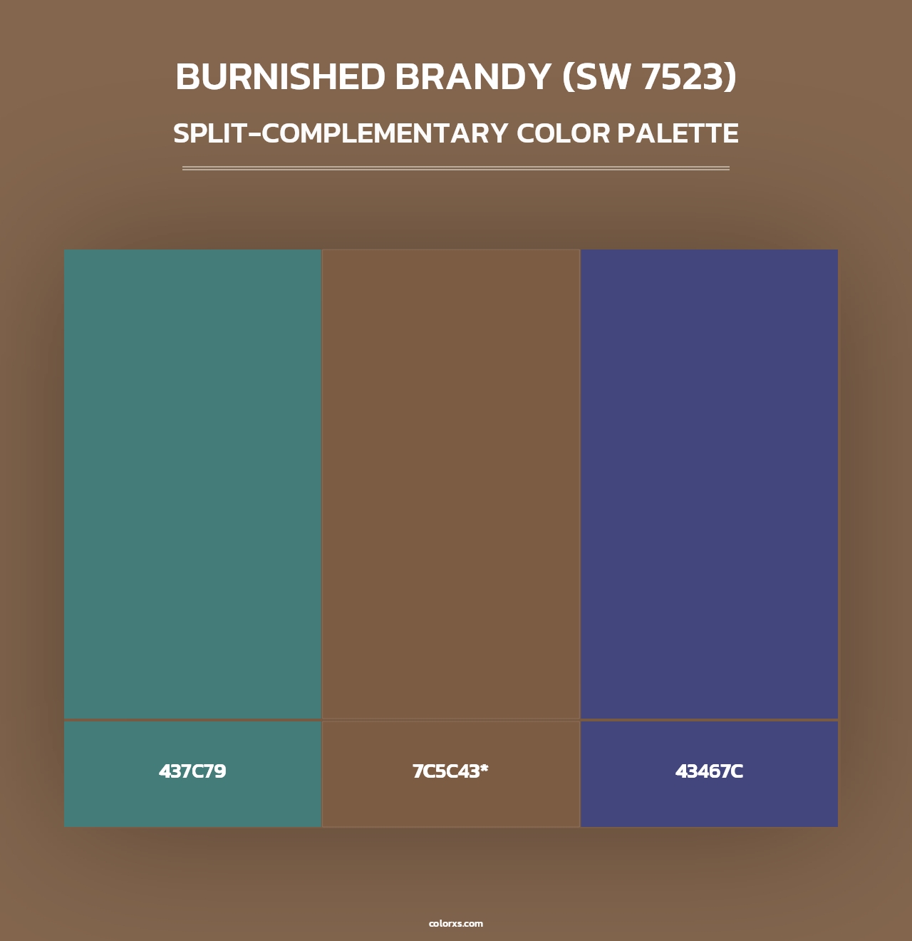 Burnished Brandy (SW 7523) - Split-Complementary Color Palette