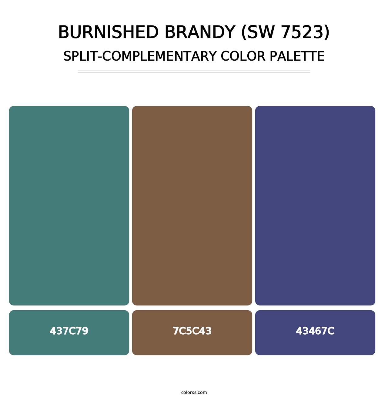 Burnished Brandy (SW 7523) - Split-Complementary Color Palette