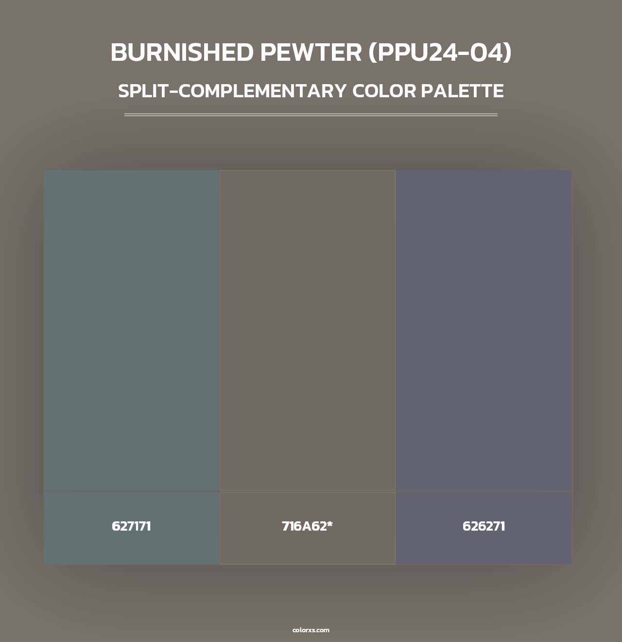 Burnished Pewter (PPU24-04) - Split-Complementary Color Palette