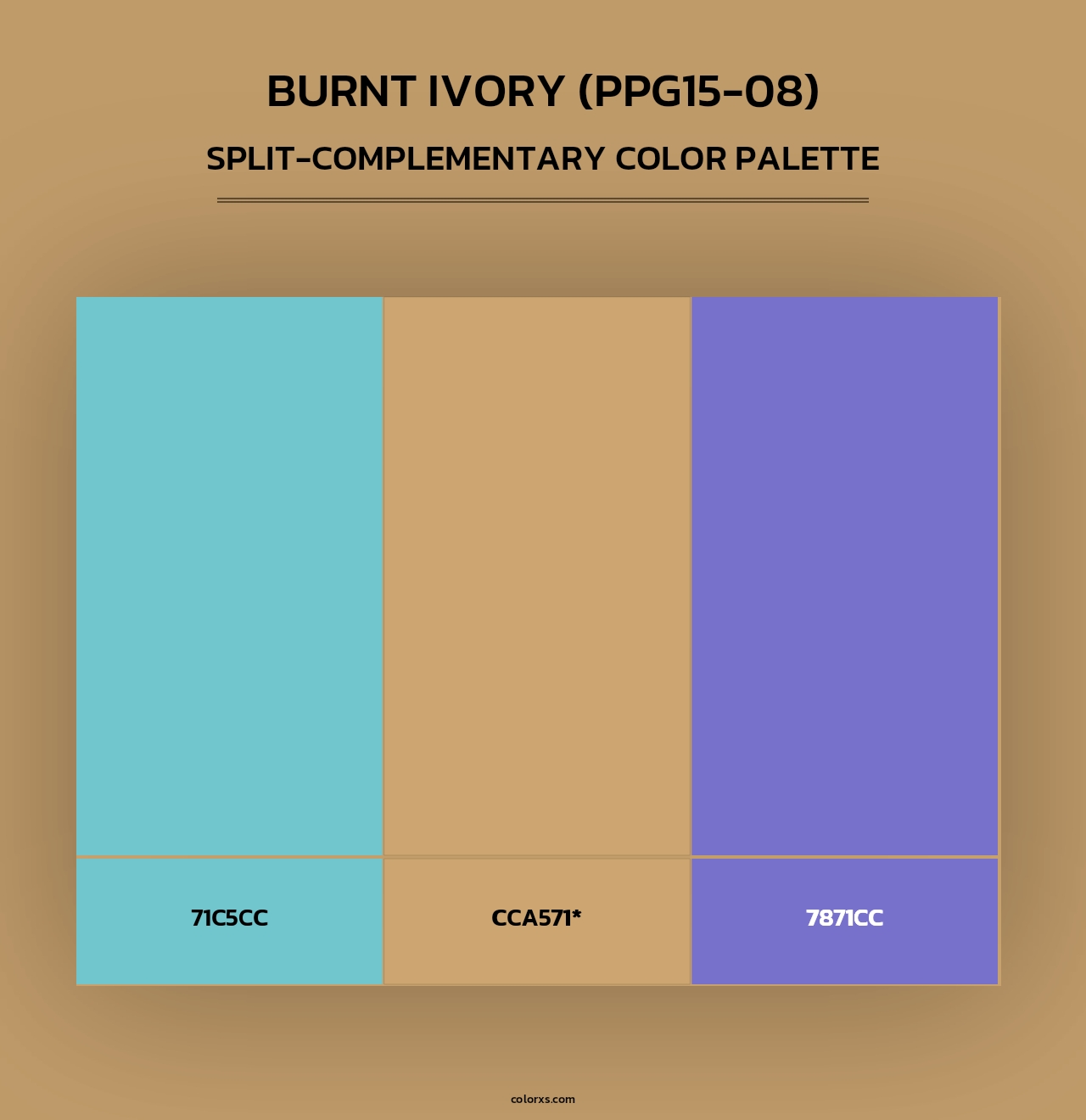 Burnt Ivory (PPG15-08) - Split-Complementary Color Palette