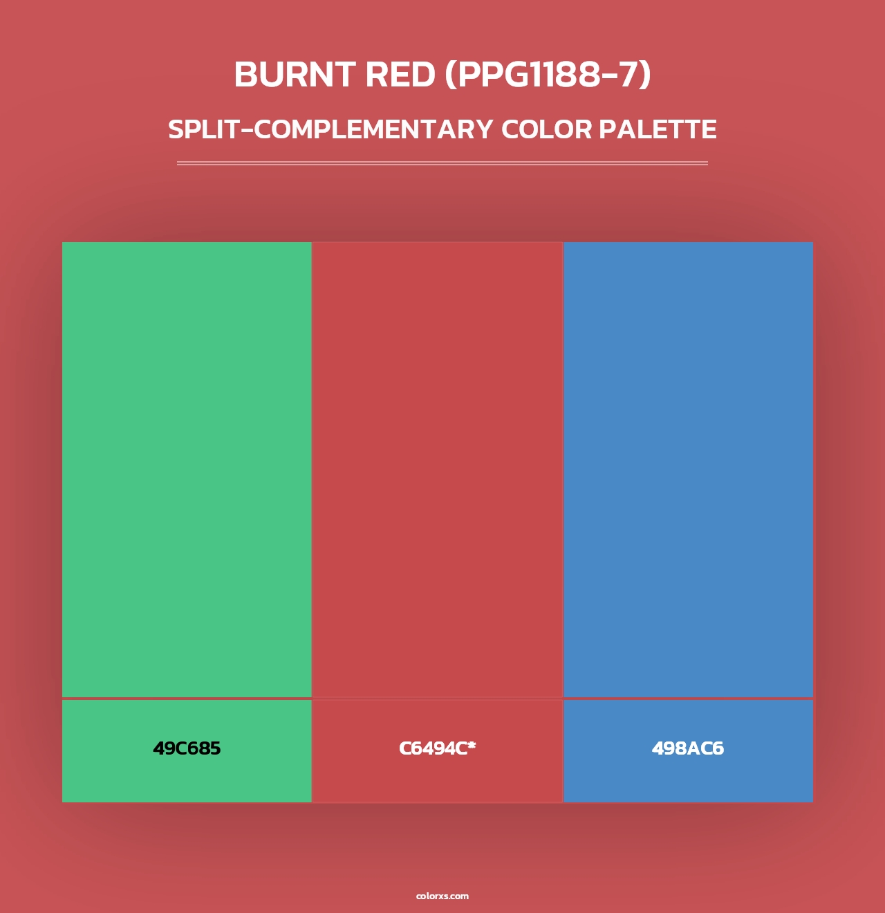 Burnt Red (PPG1188-7) - Split-Complementary Color Palette