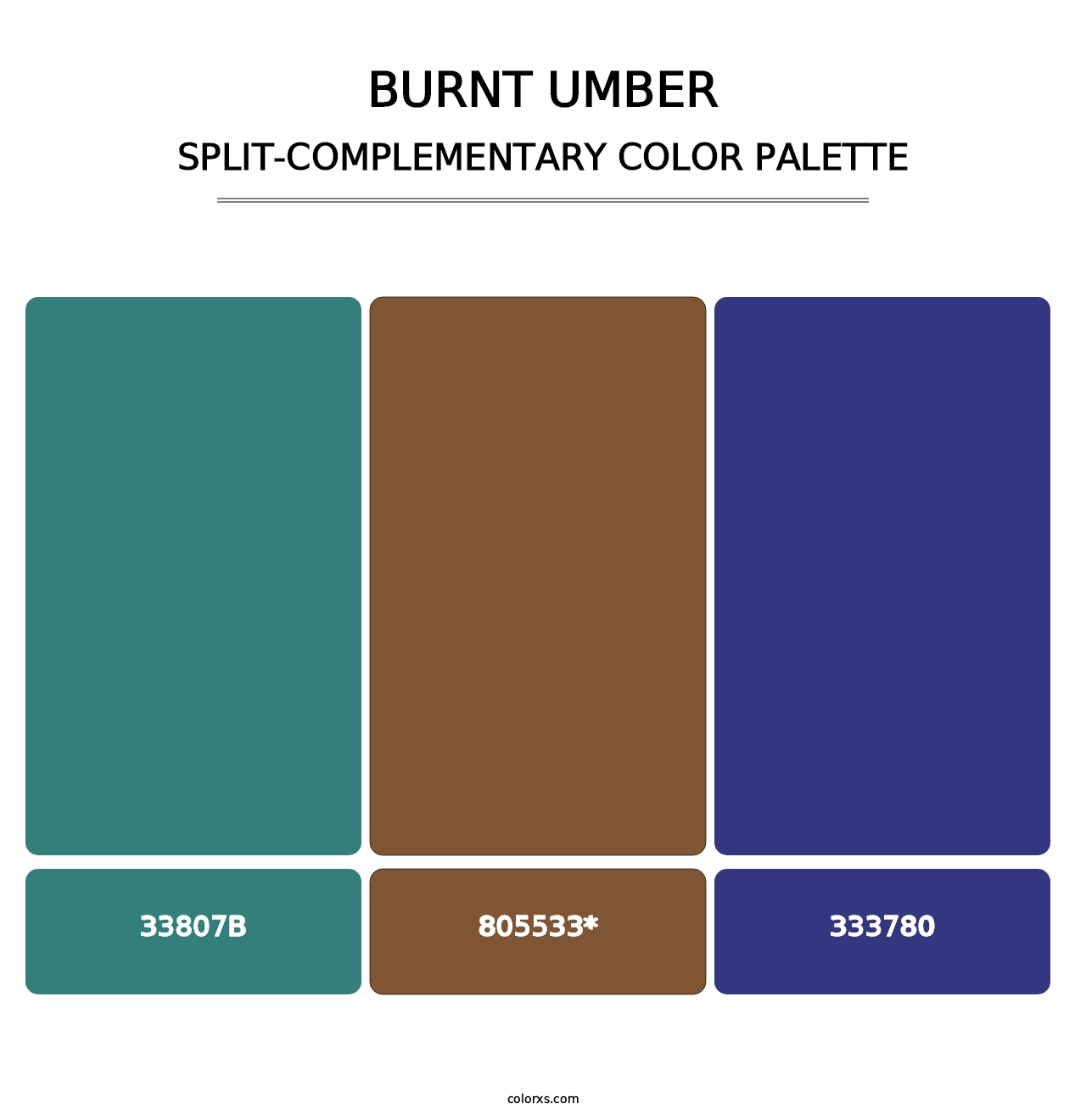 Burnt Umber - Split-Complementary Color Palette