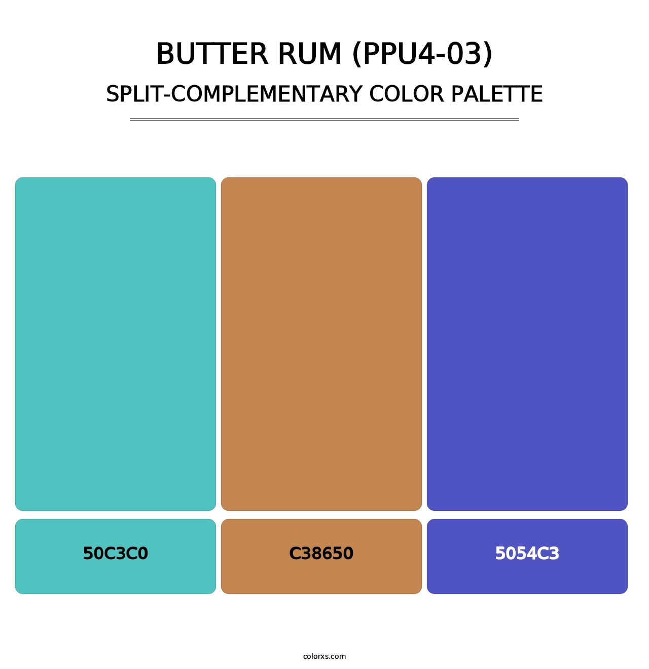 Butter Rum (PPU4-03) - Split-Complementary Color Palette