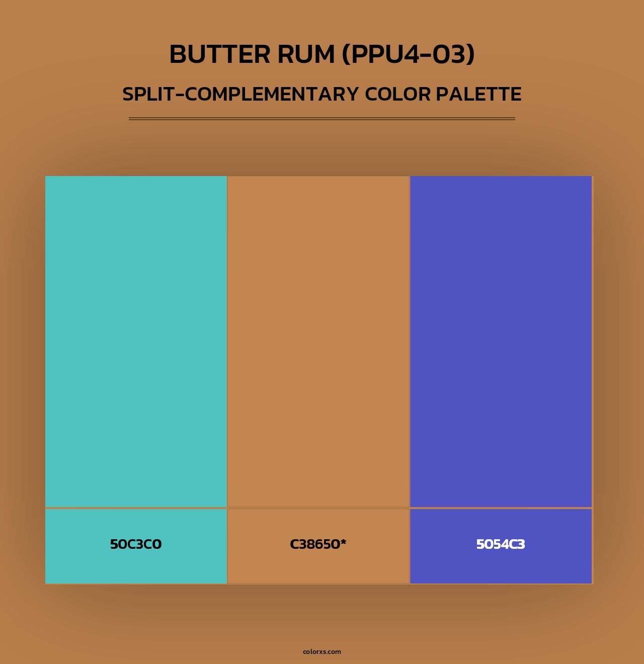 Butter Rum (PPU4-03) - Split-Complementary Color Palette