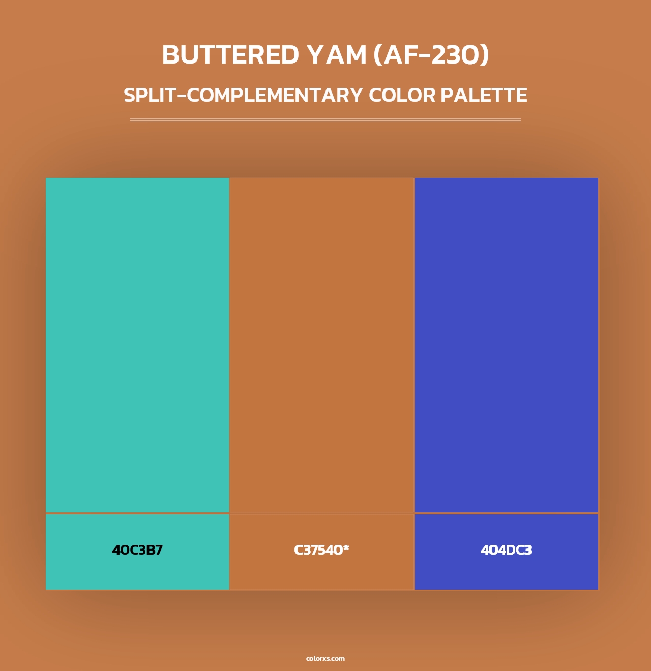 Buttered Yam (AF-230) - Split-Complementary Color Palette