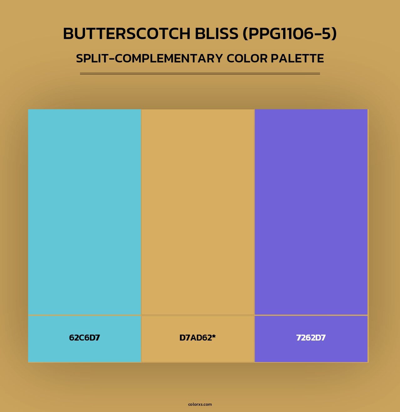 Butterscotch Bliss (PPG1106-5) - Split-Complementary Color Palette