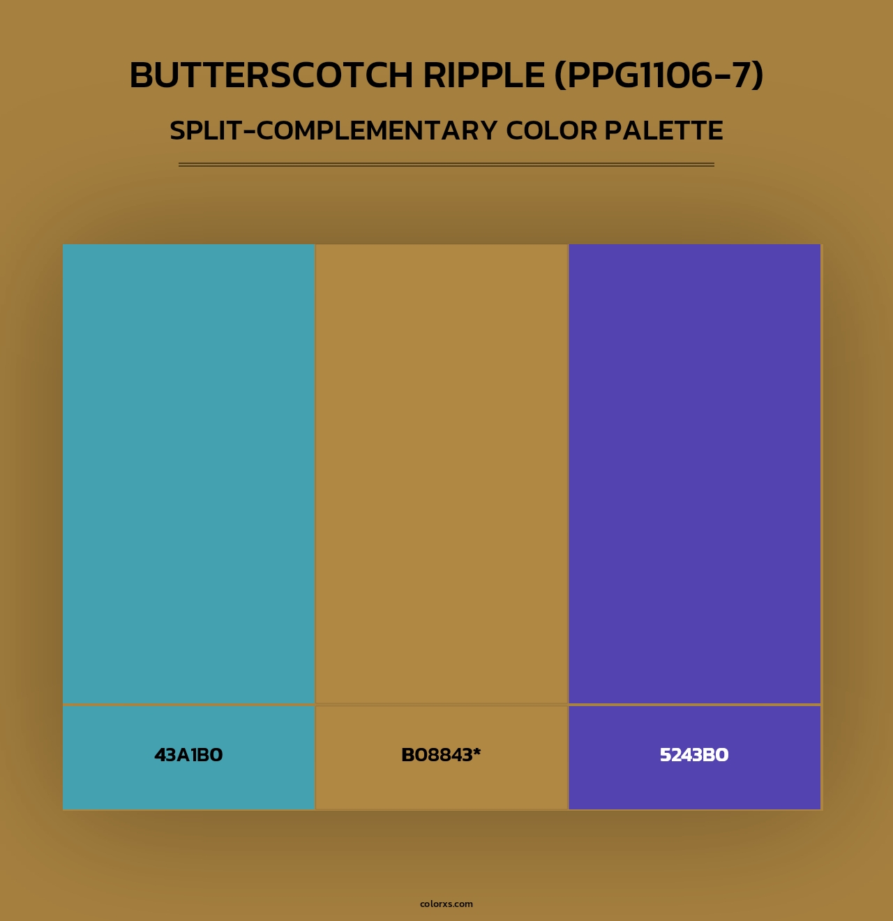 Butterscotch Ripple (PPG1106-7) - Split-Complementary Color Palette