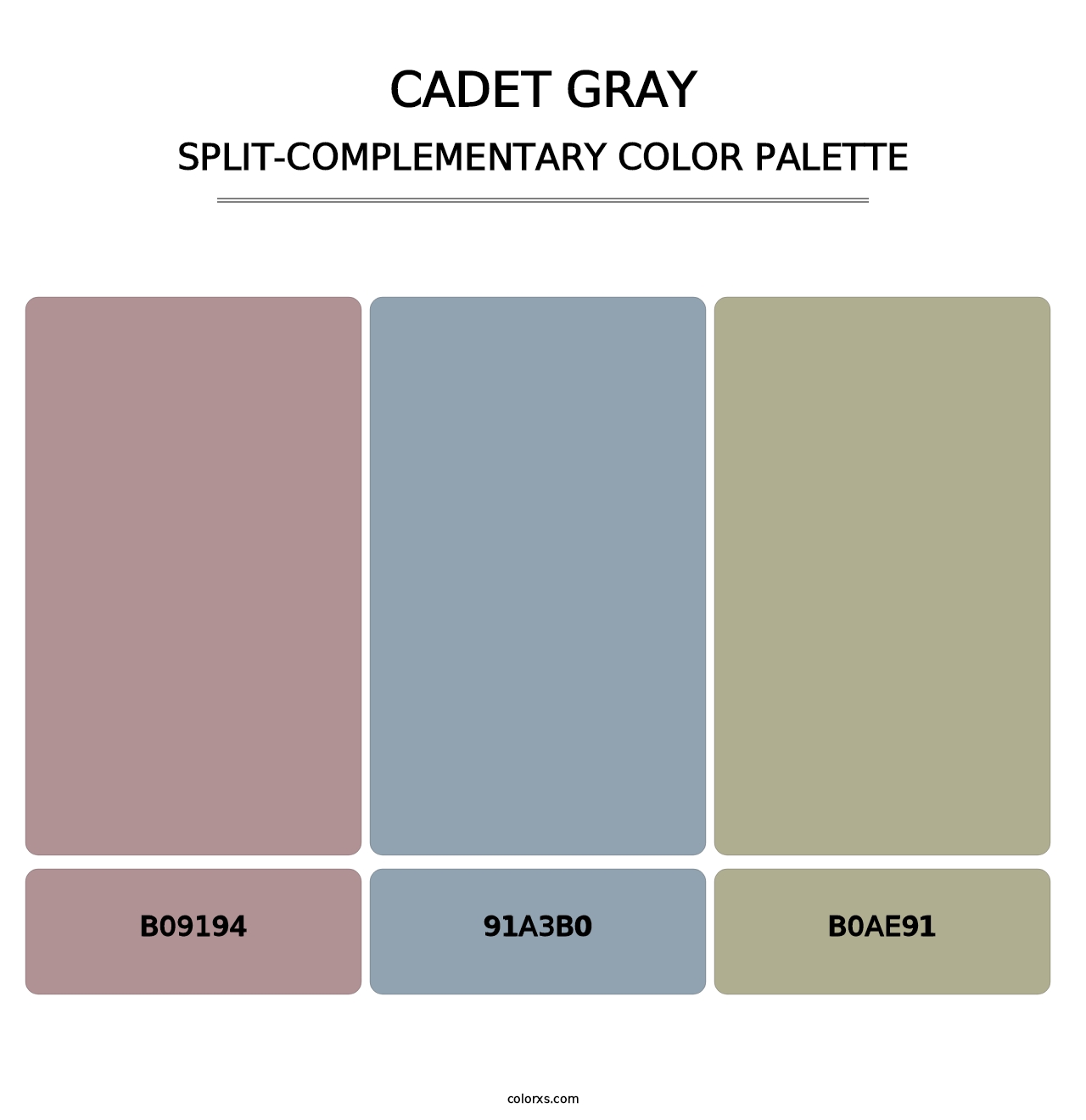 Cadet Gray - Split-Complementary Color Palette