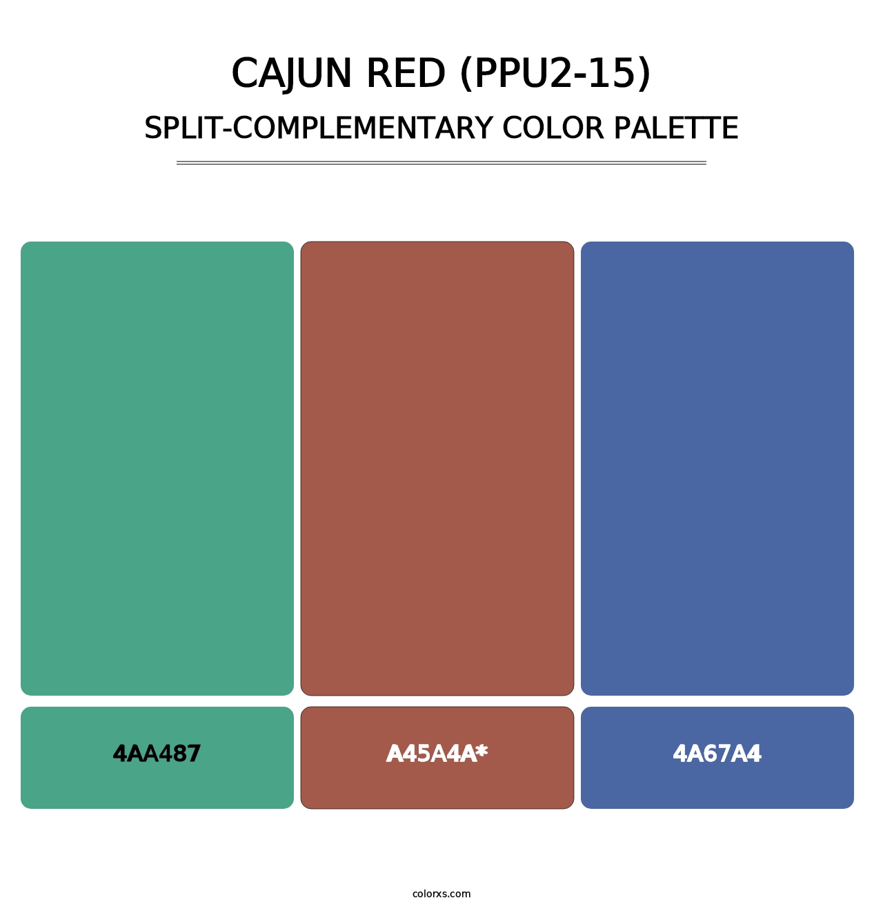 Cajun Red (PPU2-15) - Split-Complementary Color Palette