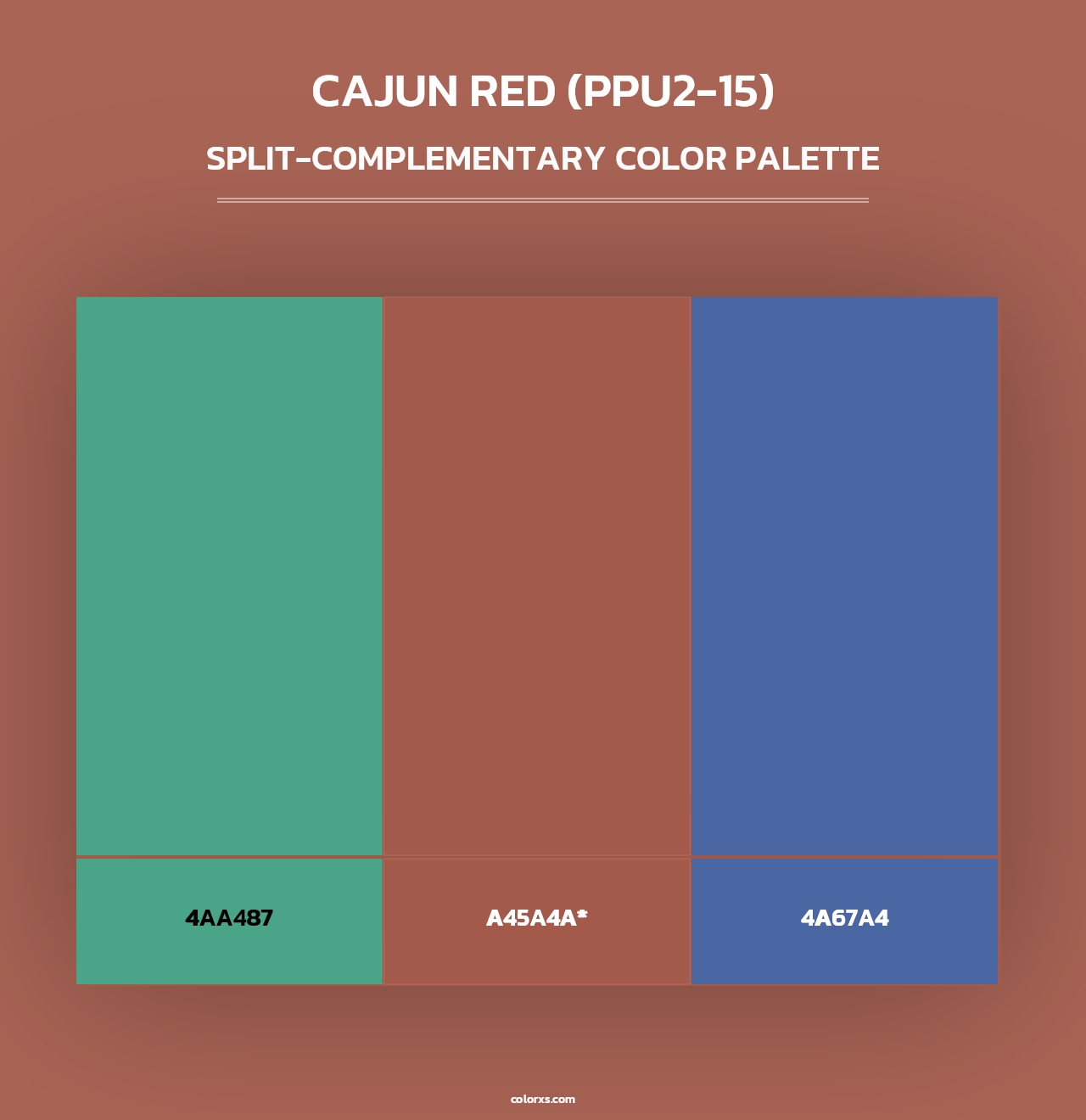 Cajun Red (PPU2-15) - Split-Complementary Color Palette