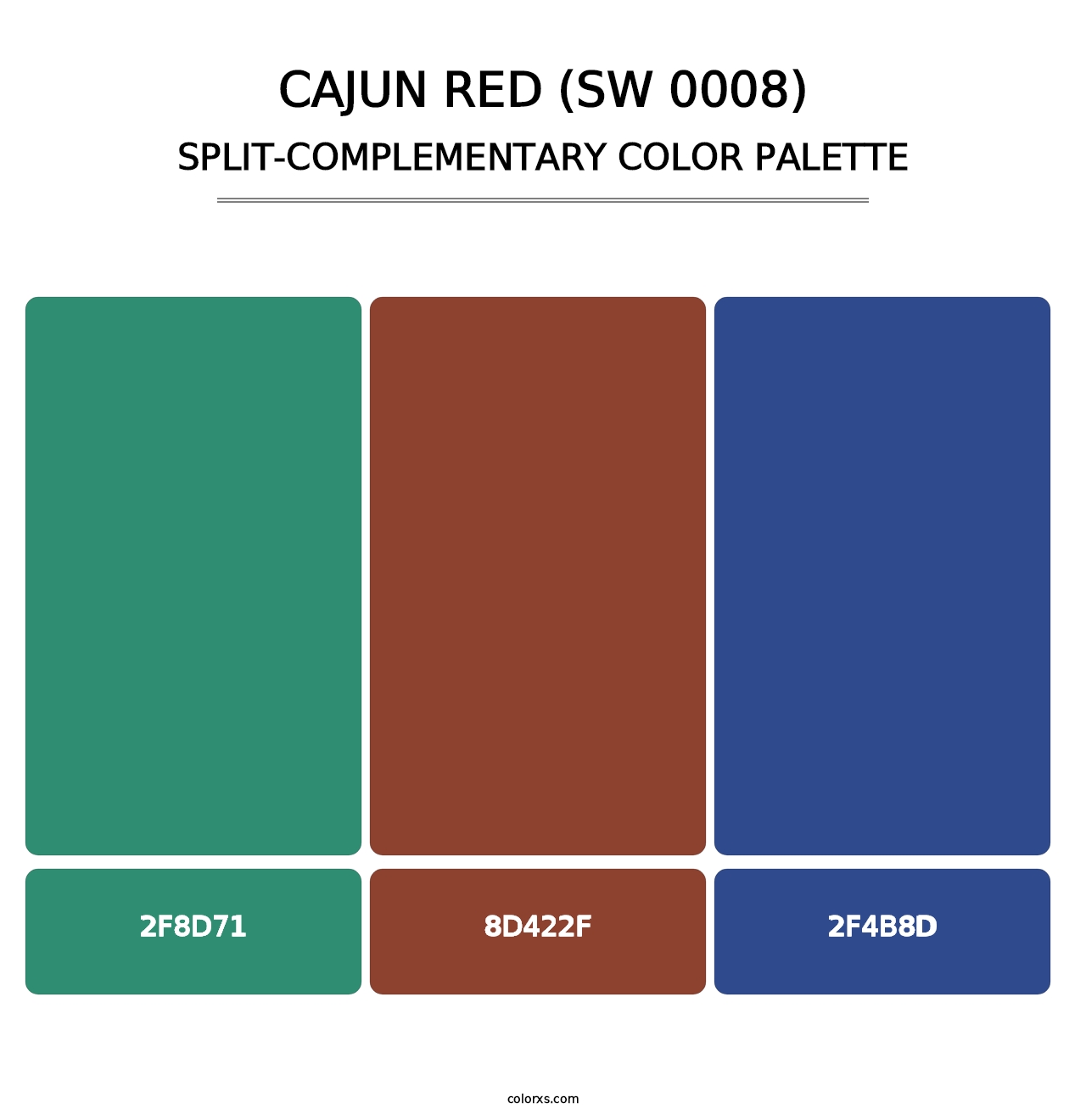 Cajun Red (SW 0008) - Split-Complementary Color Palette