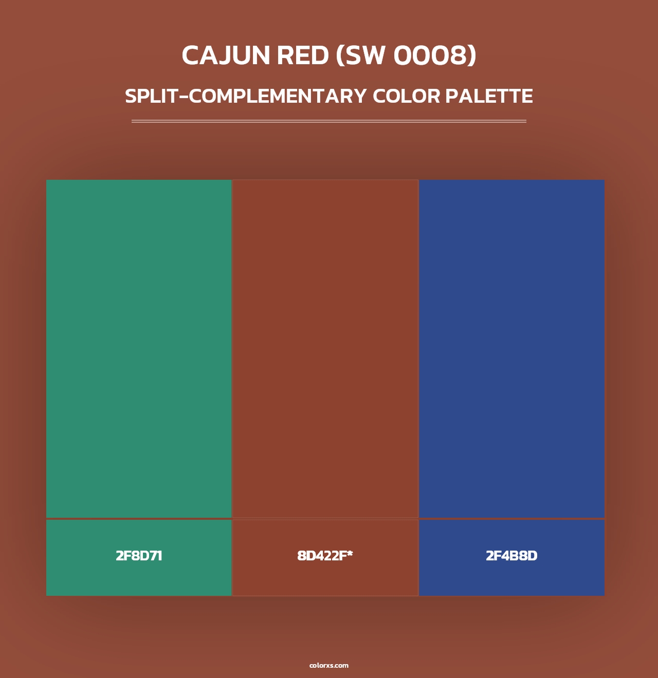 Cajun Red (SW 0008) - Split-Complementary Color Palette
