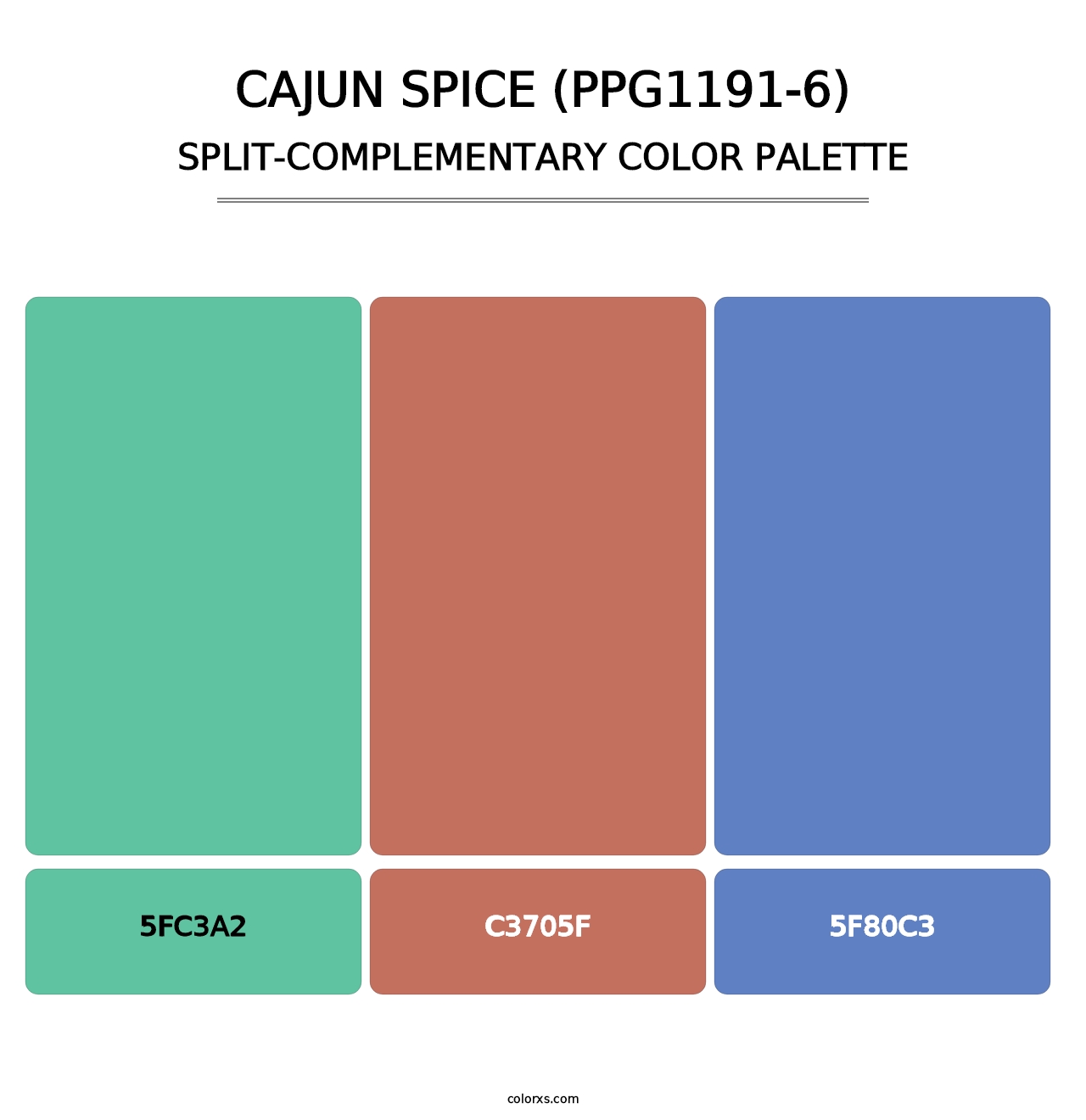 Cajun Spice (PPG1191-6) - Split-Complementary Color Palette