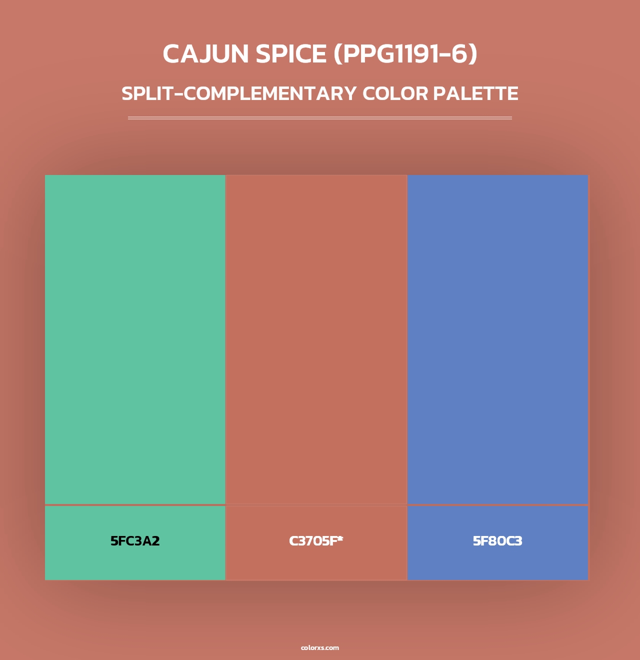 Cajun Spice (PPG1191-6) - Split-Complementary Color Palette