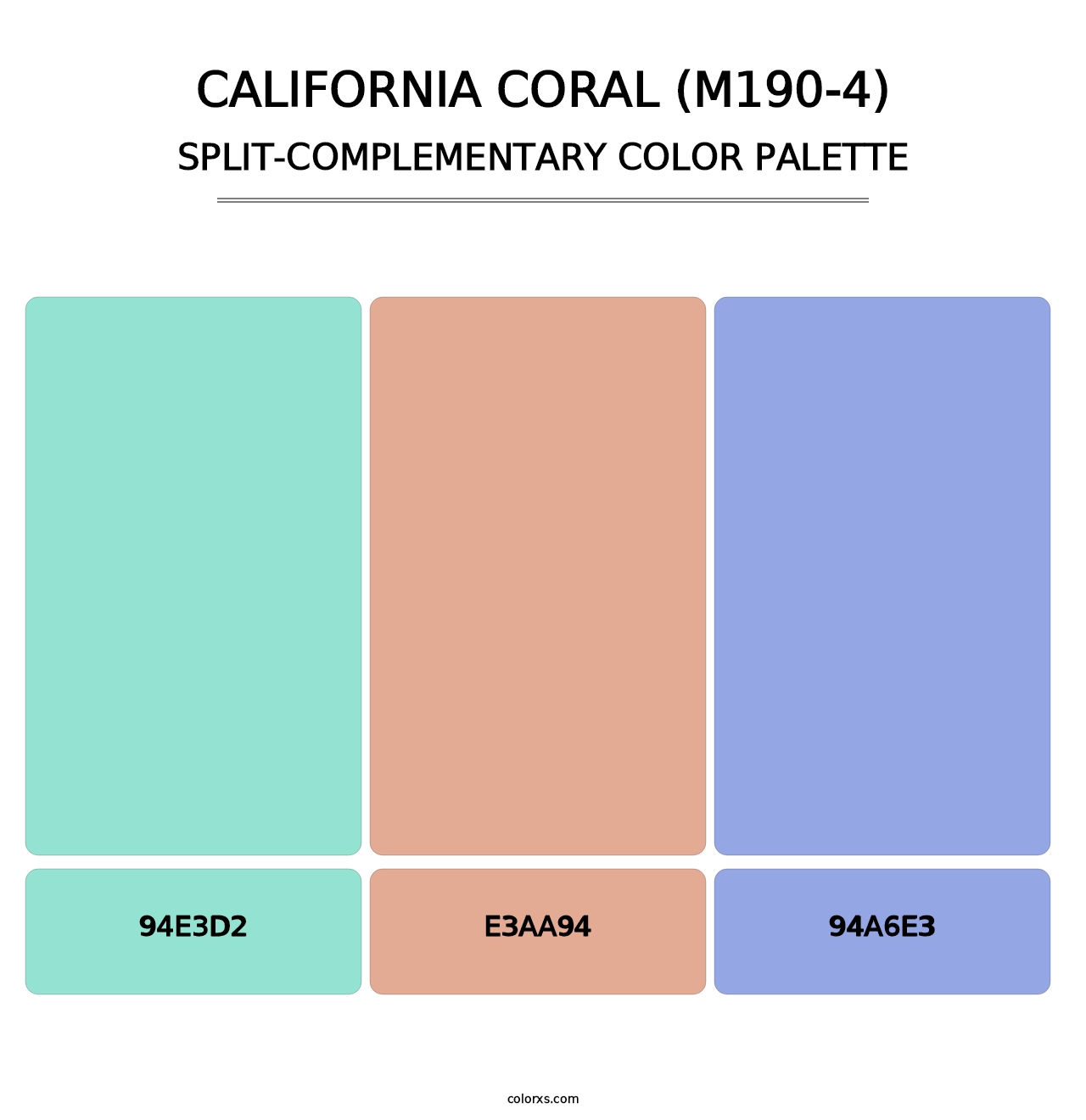 California Coral (M190-4) - Split-Complementary Color Palette