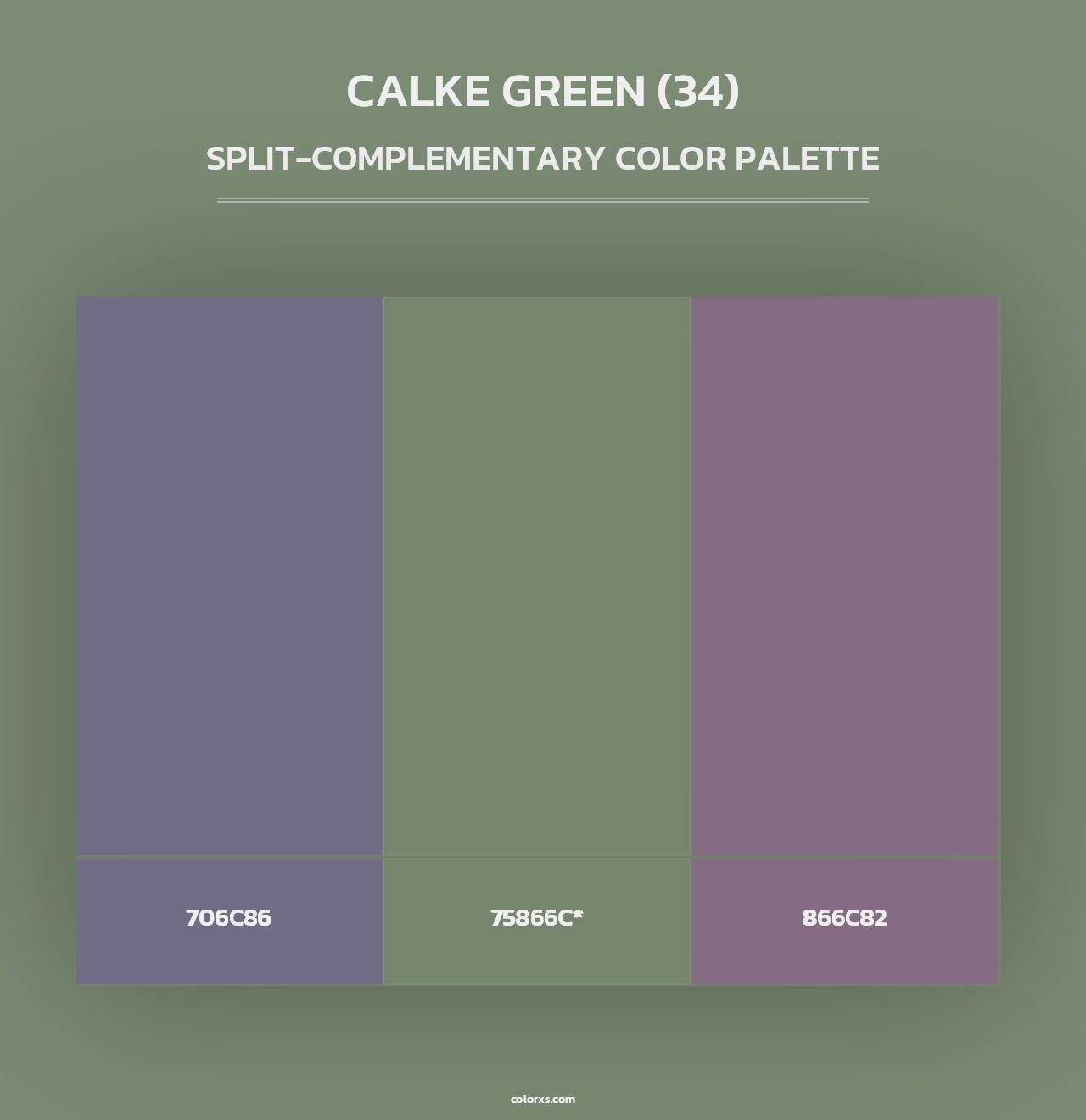 Calke Green (34) - Split-Complementary Color Palette