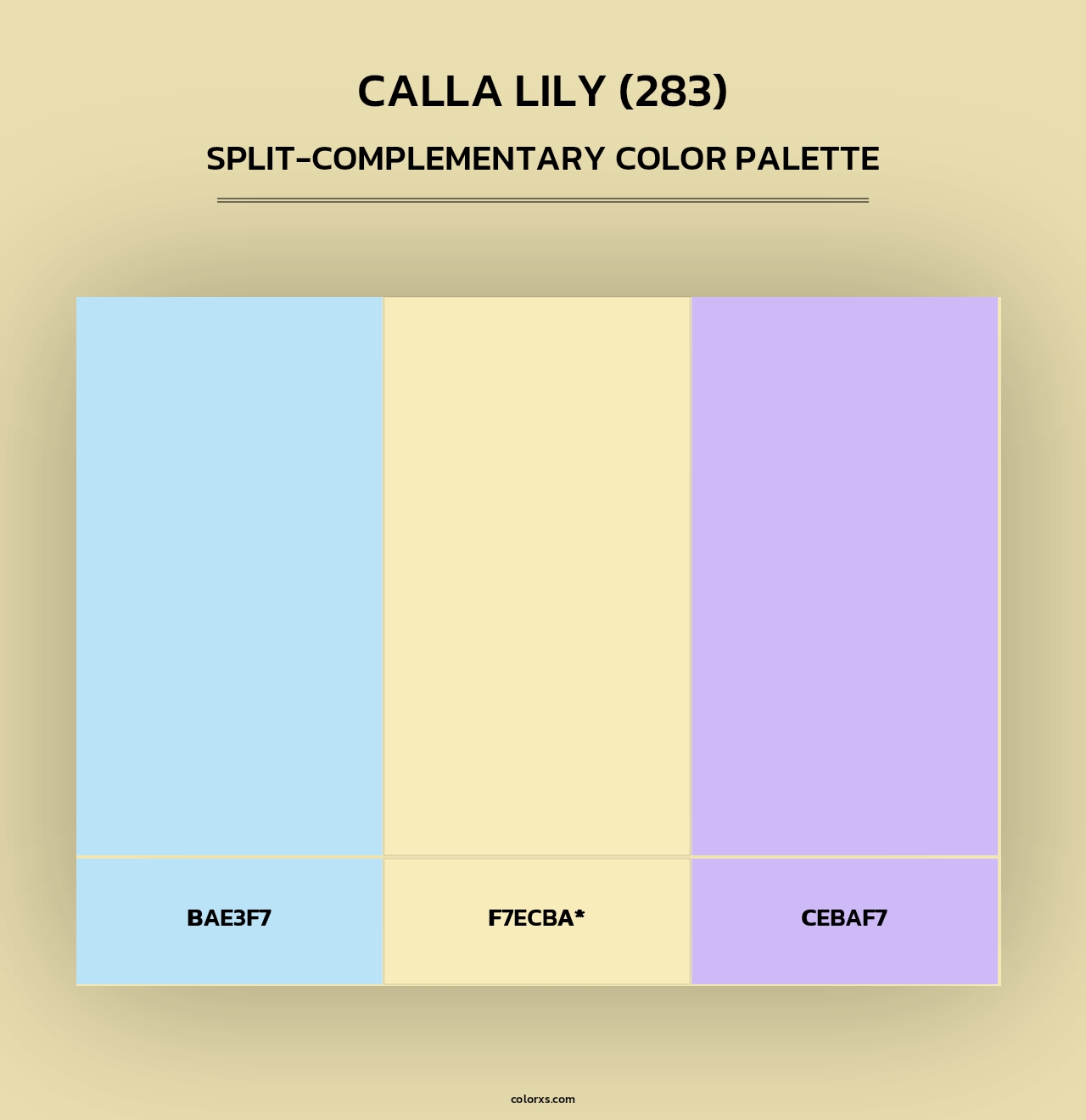 Calla Lily (283) - Split-Complementary Color Palette