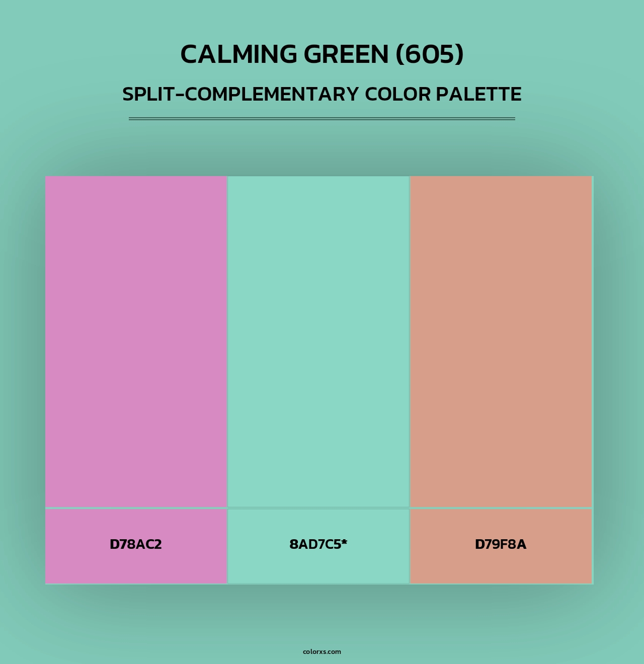 Calming Green (605) - Split-Complementary Color Palette