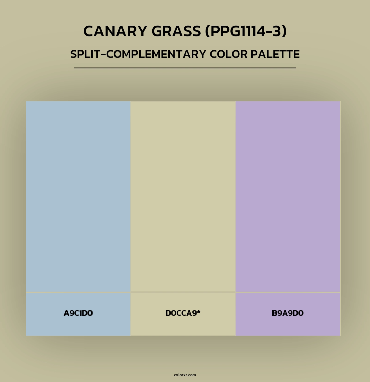 Canary Grass (PPG1114-3) - Split-Complementary Color Palette