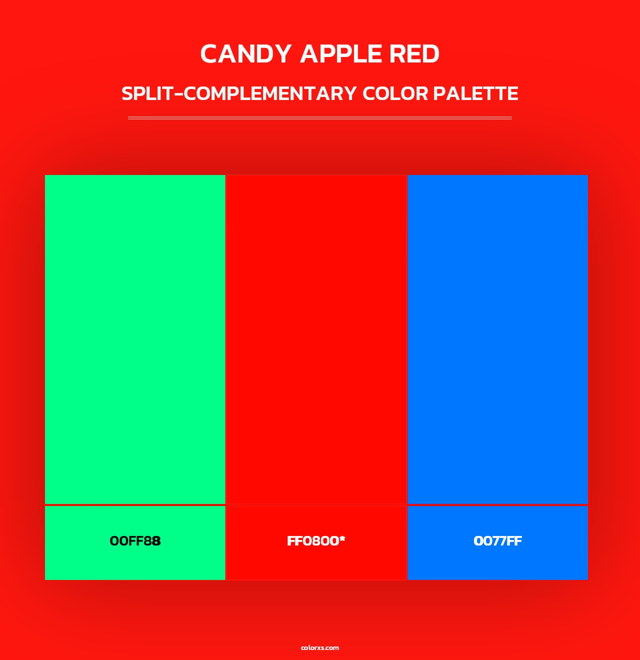 Candy Apple Red - Split-Complementary Color Palette