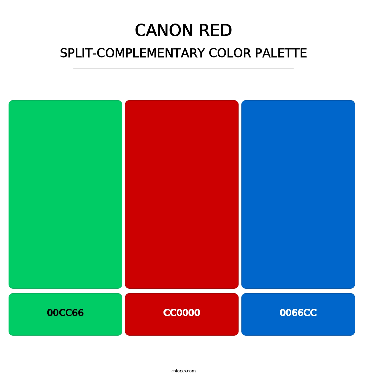 Canon Red - Split-Complementary Color Palette