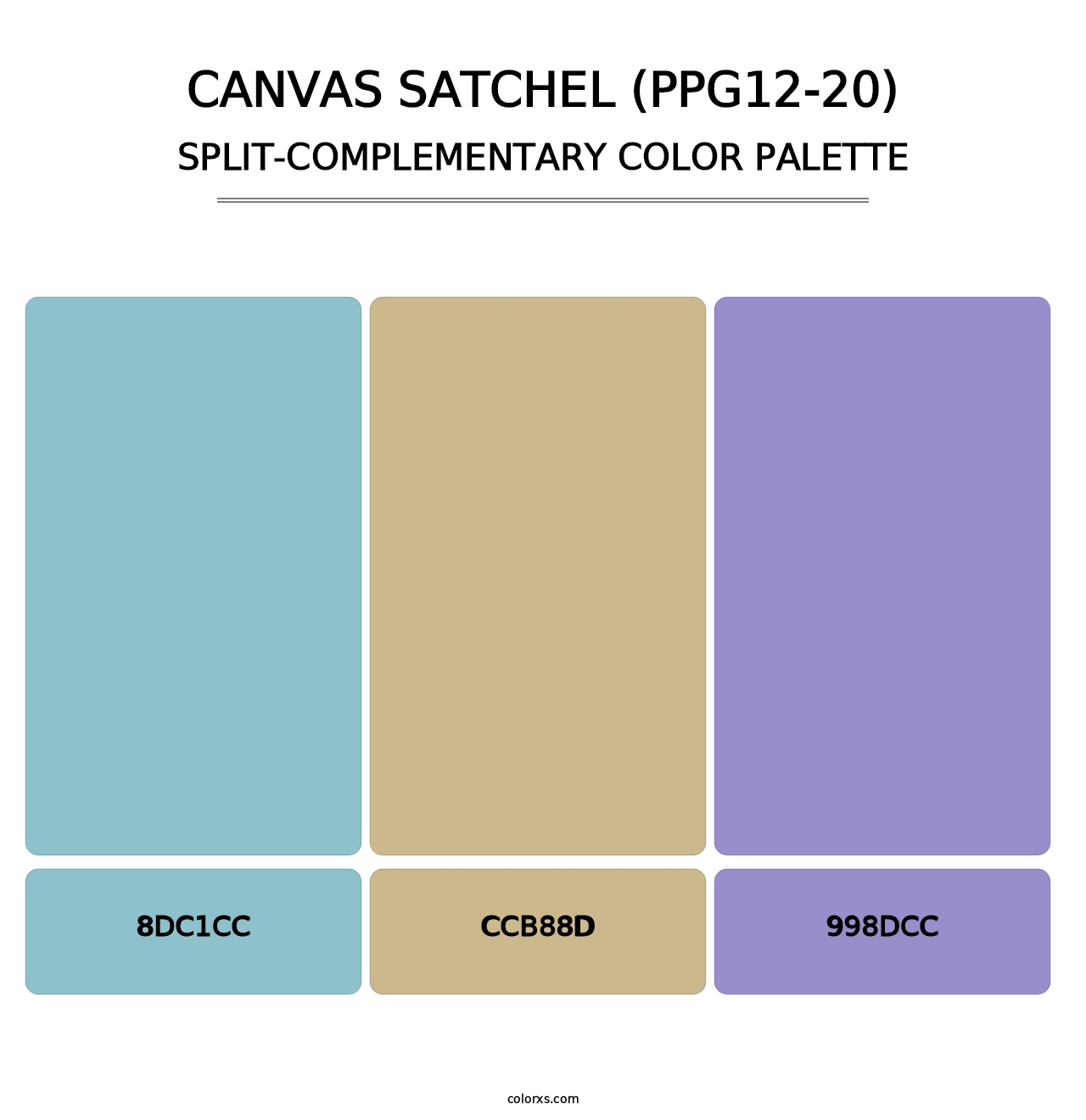 Canvas Satchel (PPG12-20) - Split-Complementary Color Palette