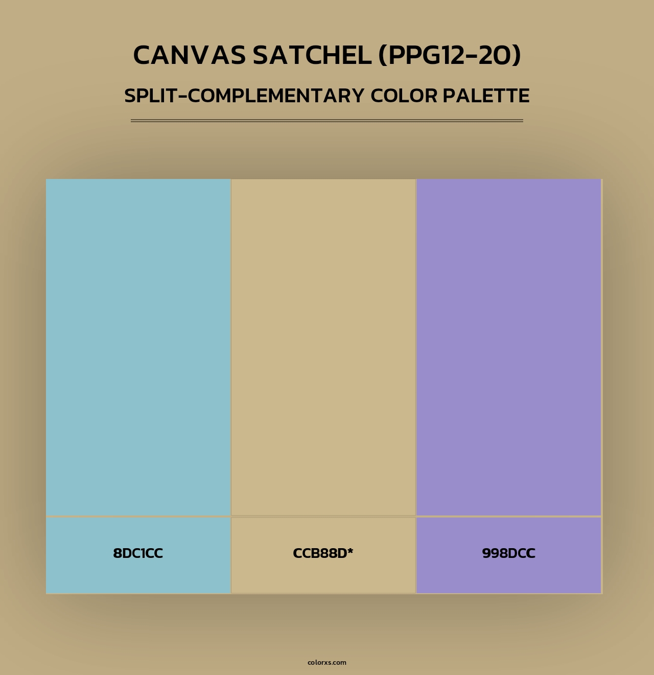 Canvas Satchel (PPG12-20) - Split-Complementary Color Palette