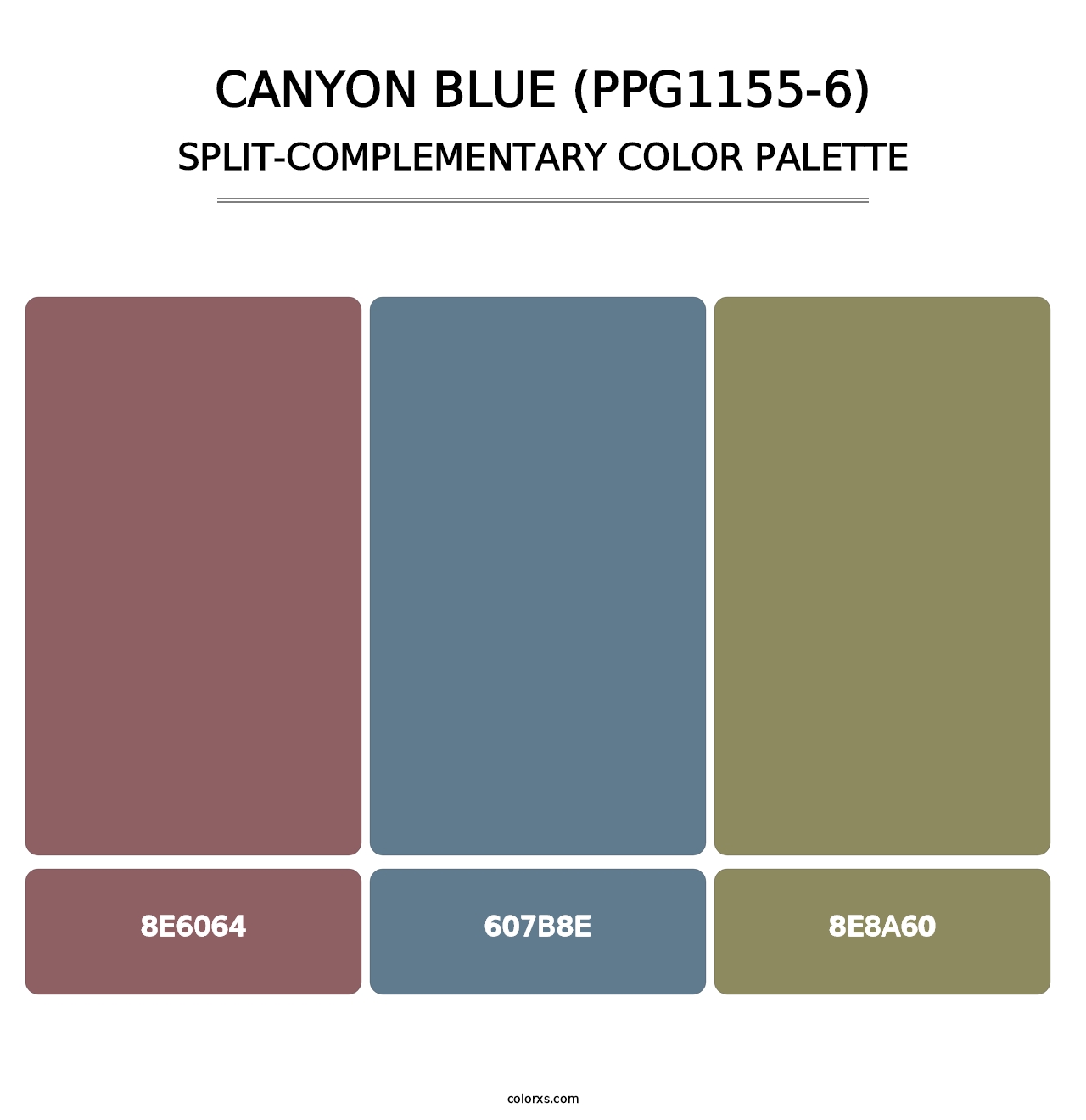 Canyon Blue (PPG1155-6) - Split-Complementary Color Palette