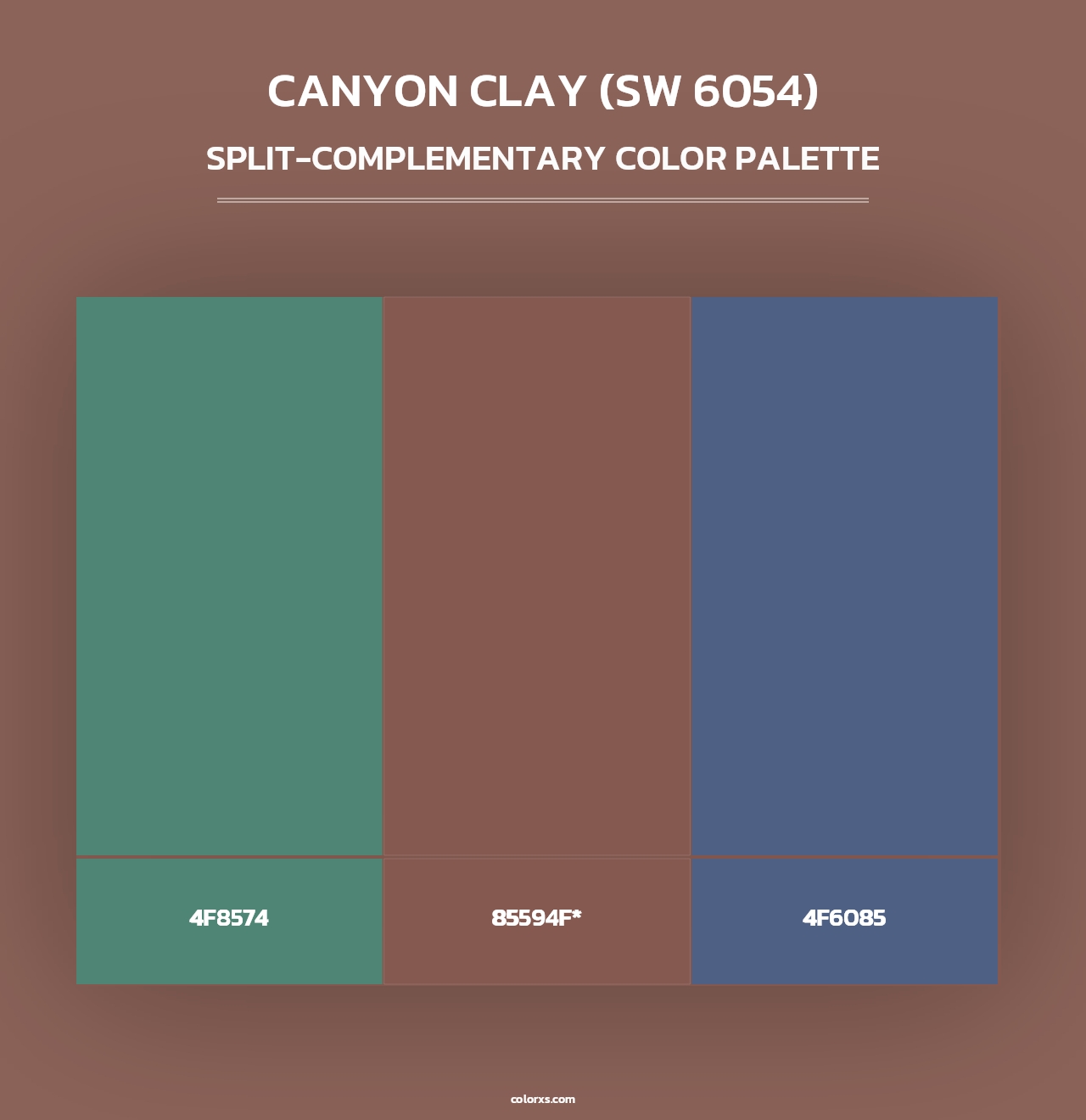 Canyon Clay (SW 6054) - Split-Complementary Color Palette