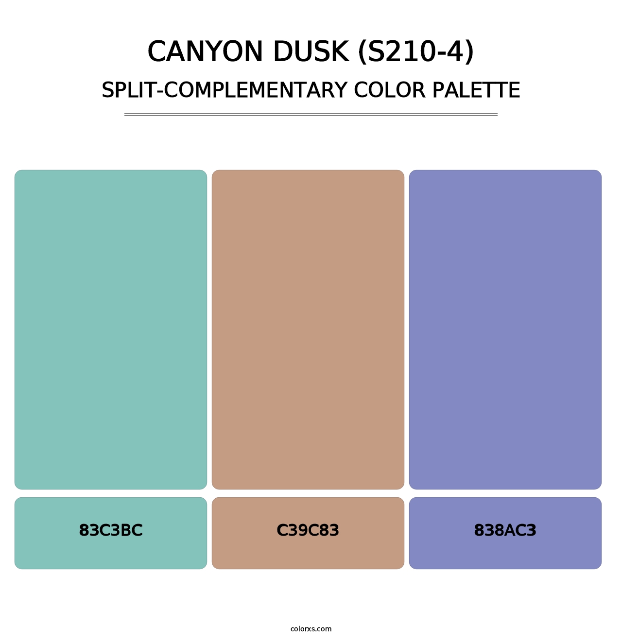 Canyon Dusk (S210-4) - Split-Complementary Color Palette