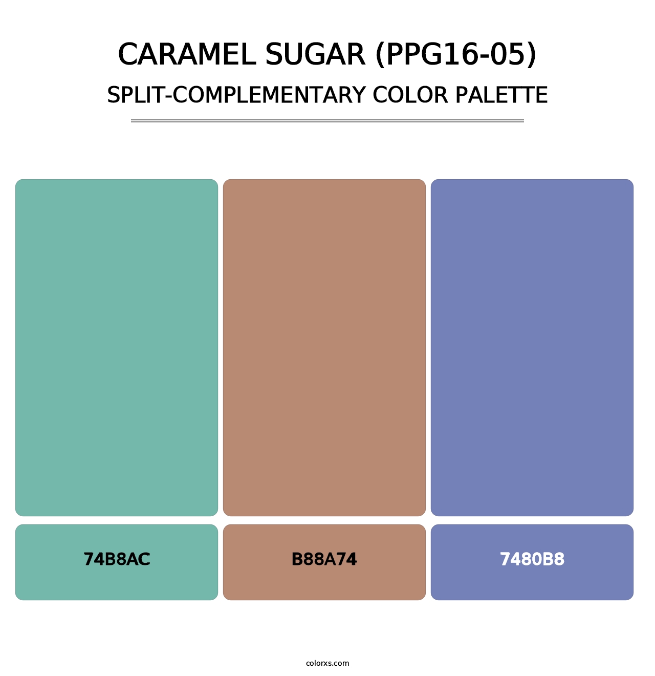 Caramel Sugar (PPG16-05) - Split-Complementary Color Palette