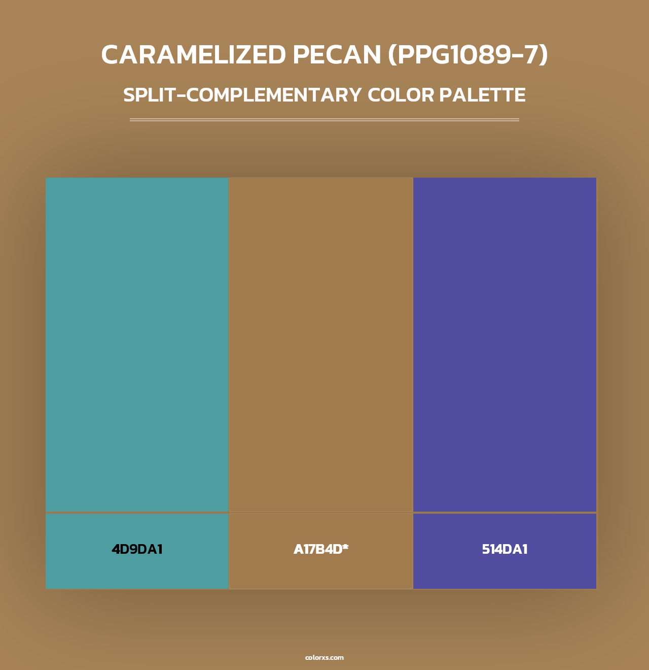 Caramelized Pecan (PPG1089-7) - Split-Complementary Color Palette
