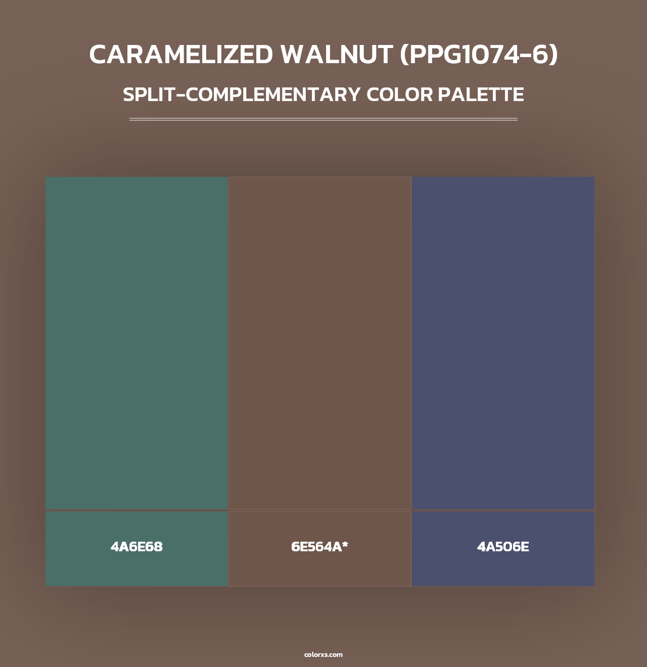 Caramelized Walnut (PPG1074-6) - Split-Complementary Color Palette