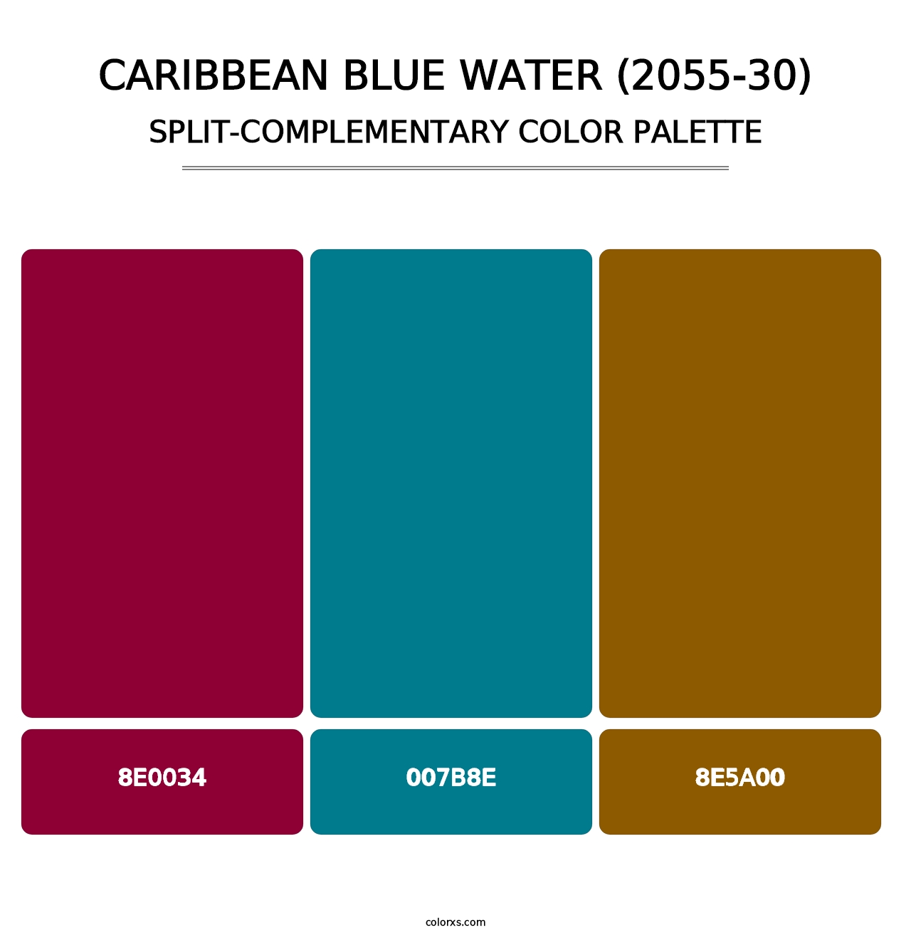 Caribbean Blue Water (2055-30) - Split-Complementary Color Palette
